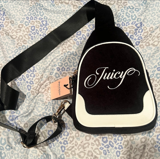 New White Black Juicy Couture Purse Handbag Crossbody Bag MSRP $79