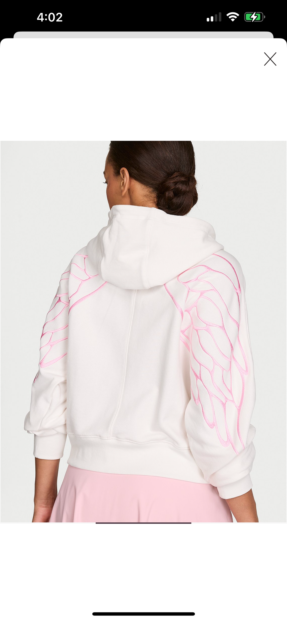 New White Pink Victoria’s Secret Jacket Angel Wings Off Duty Terry Crop Zip