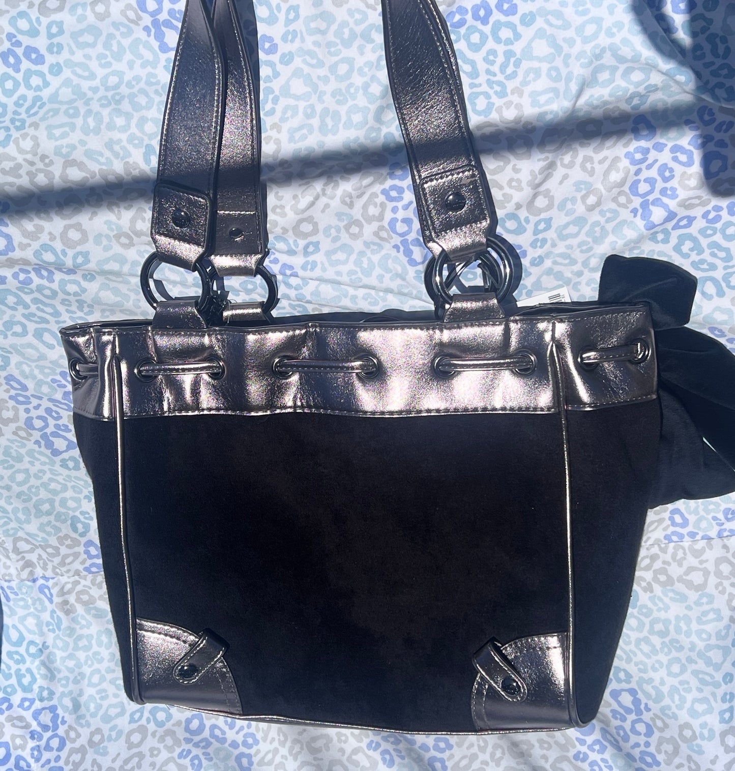 New Silver Black Juicy Couture Tote Bag Gunmetal Daydreamer Purse + Wallet