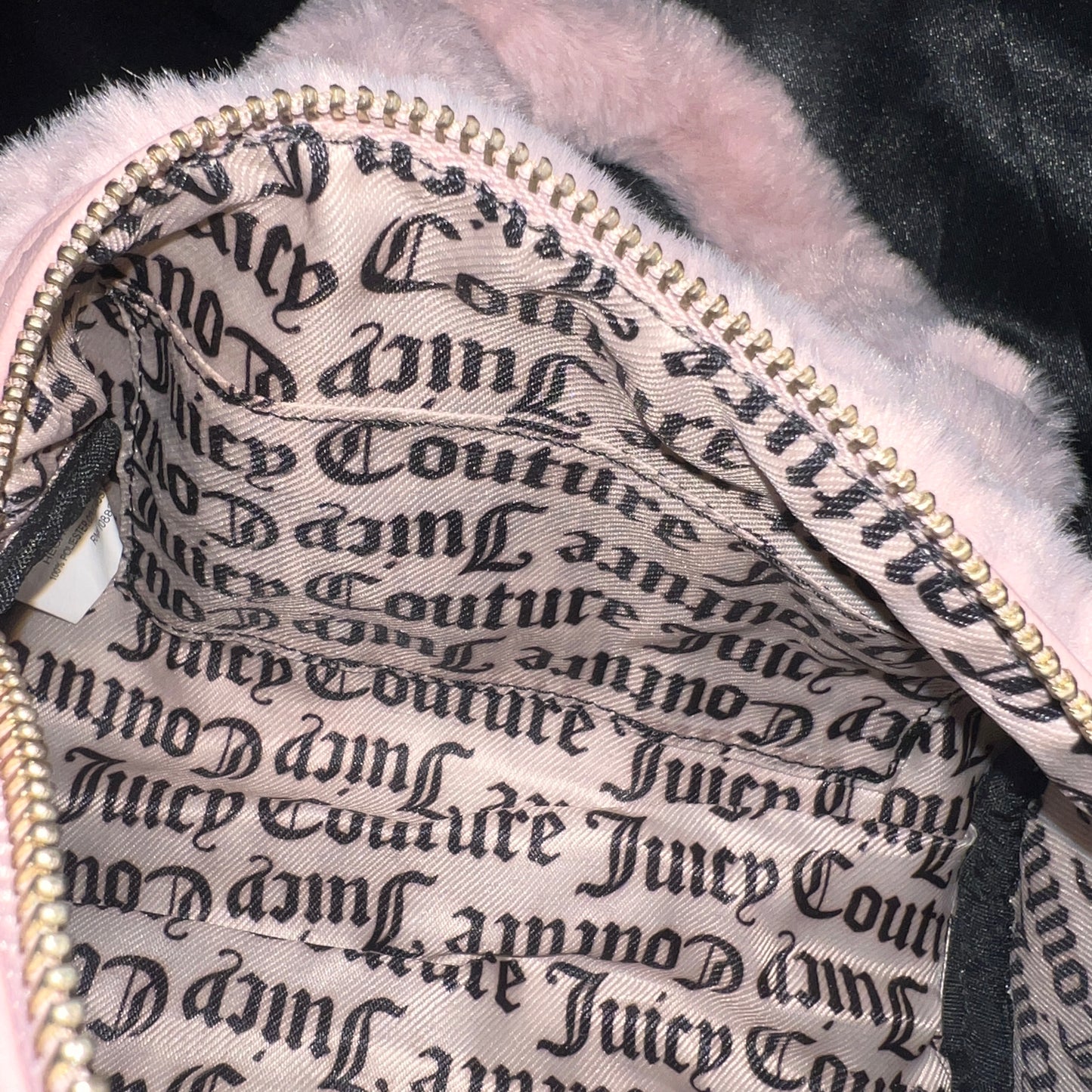 New Pink Juicy Couture Crossbody Bag Purse Fluffy Faux Fur