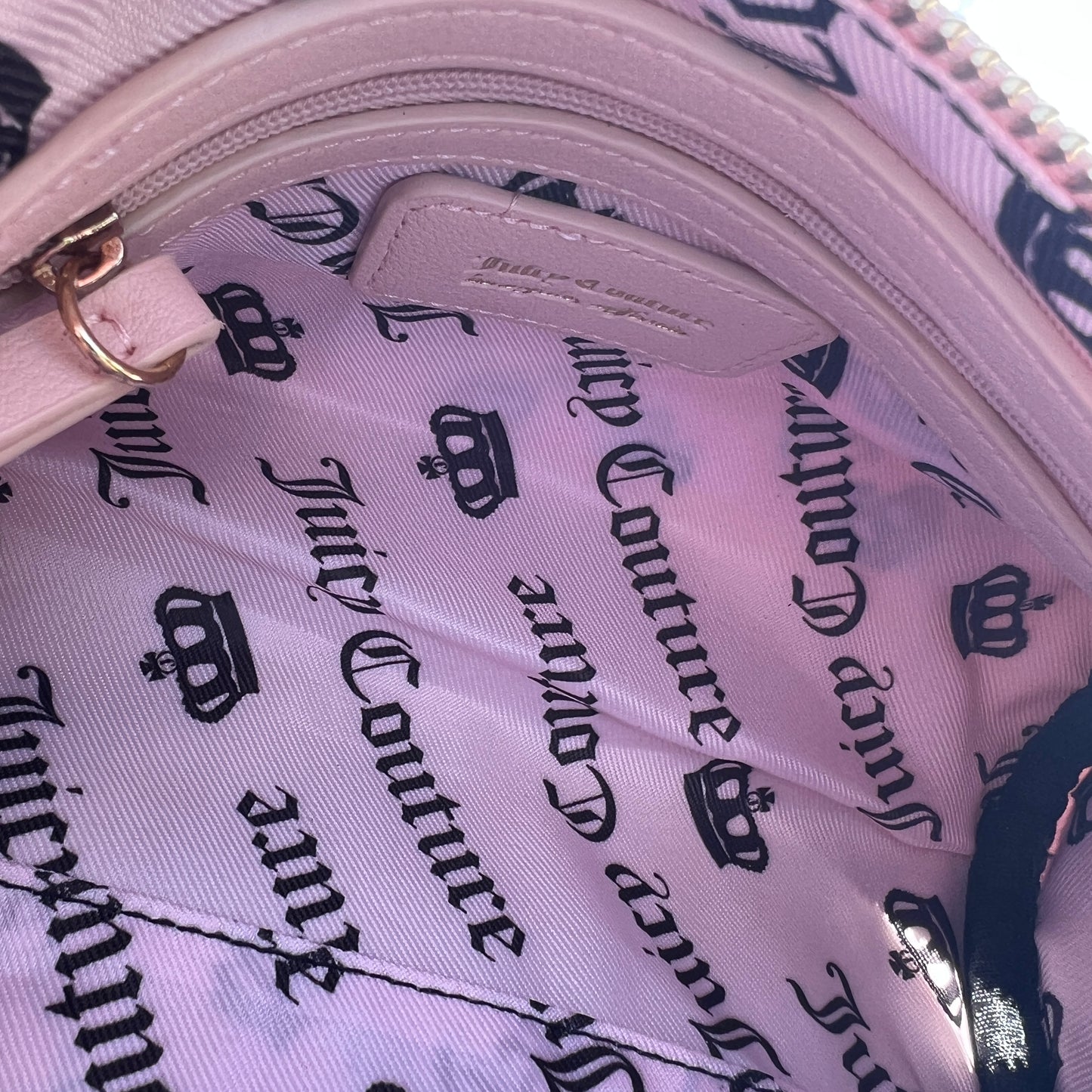 New Light Pink Juicy Couture Purse Barrel Bag Handbag Velour Spill the Juicy Tea