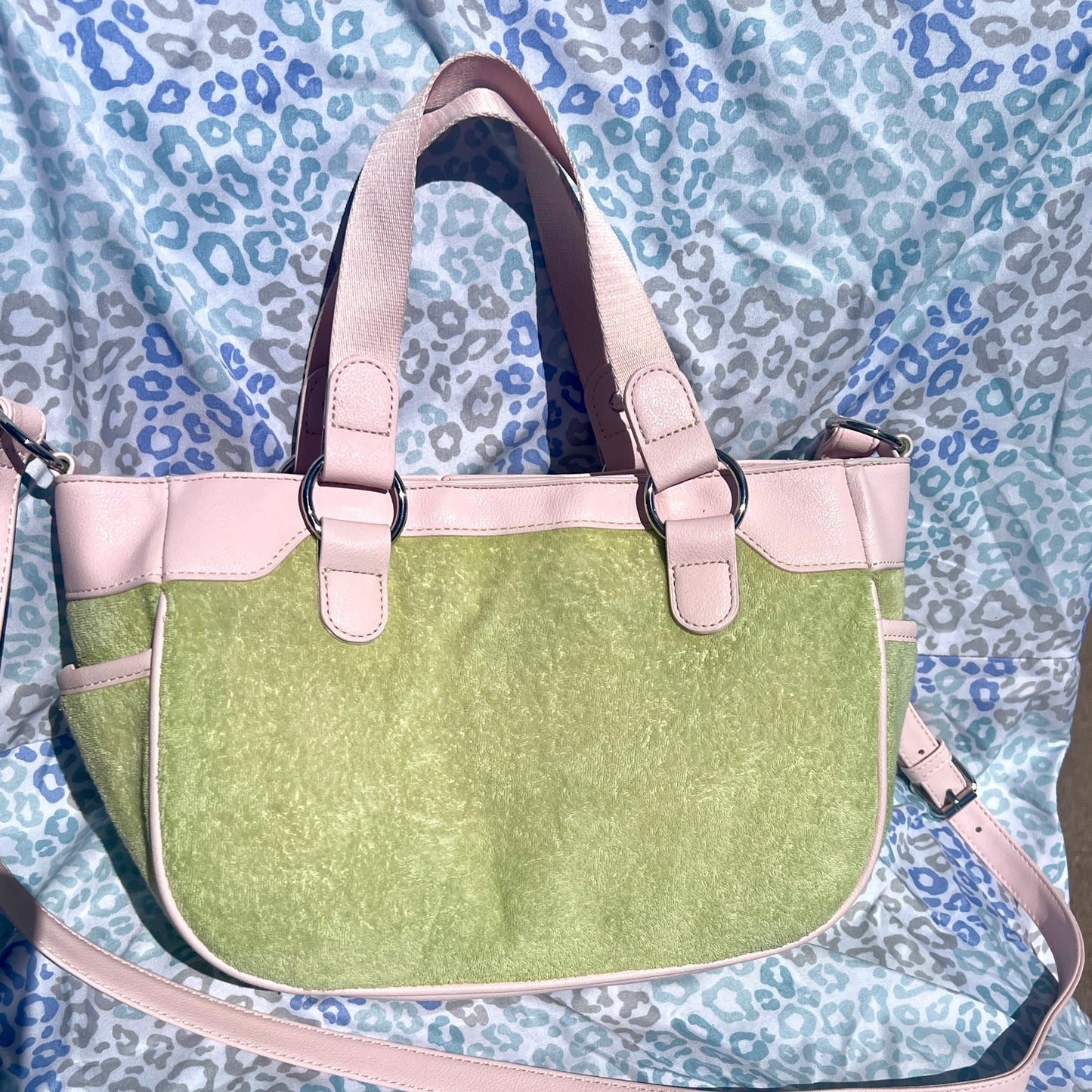 New Pink Green Juicy Couture Purse Custom Dyed Crossbody Bag Handbag Watermelon