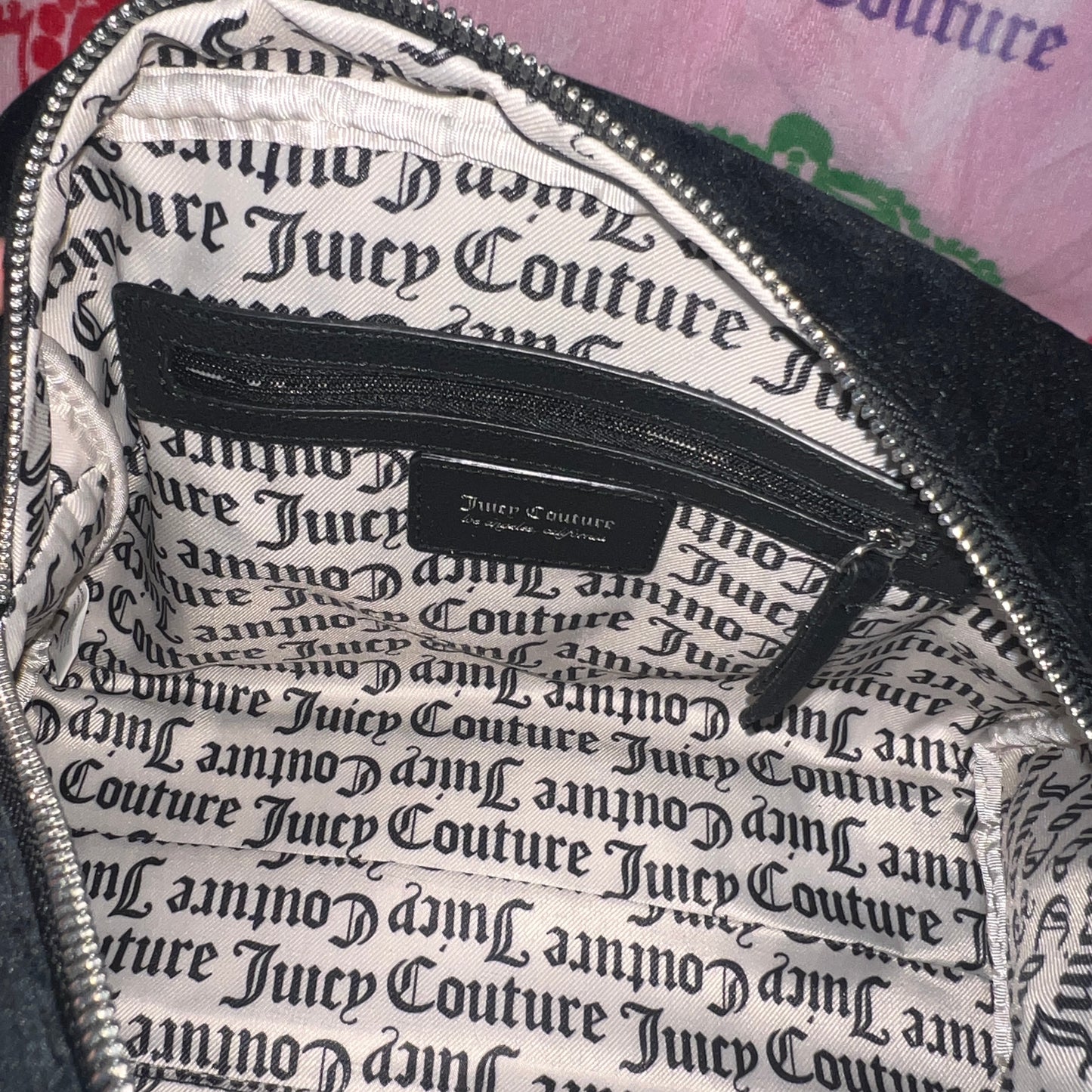 New Black Juicy Couture Purse Handbag Satchel Velvet Bowler Bag