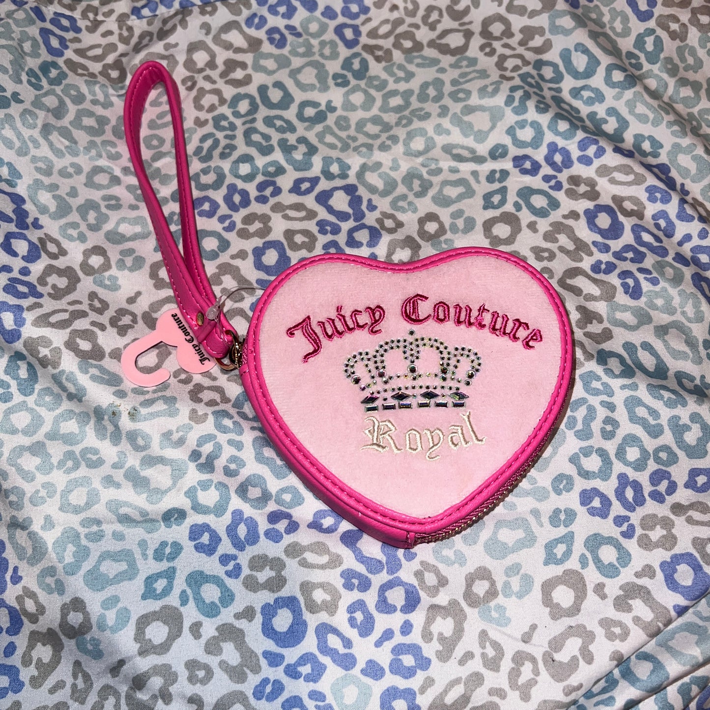 New Pink Juicy Couture Royal Wallet Clutch Coin Purse Card Holder Heart Wristlet