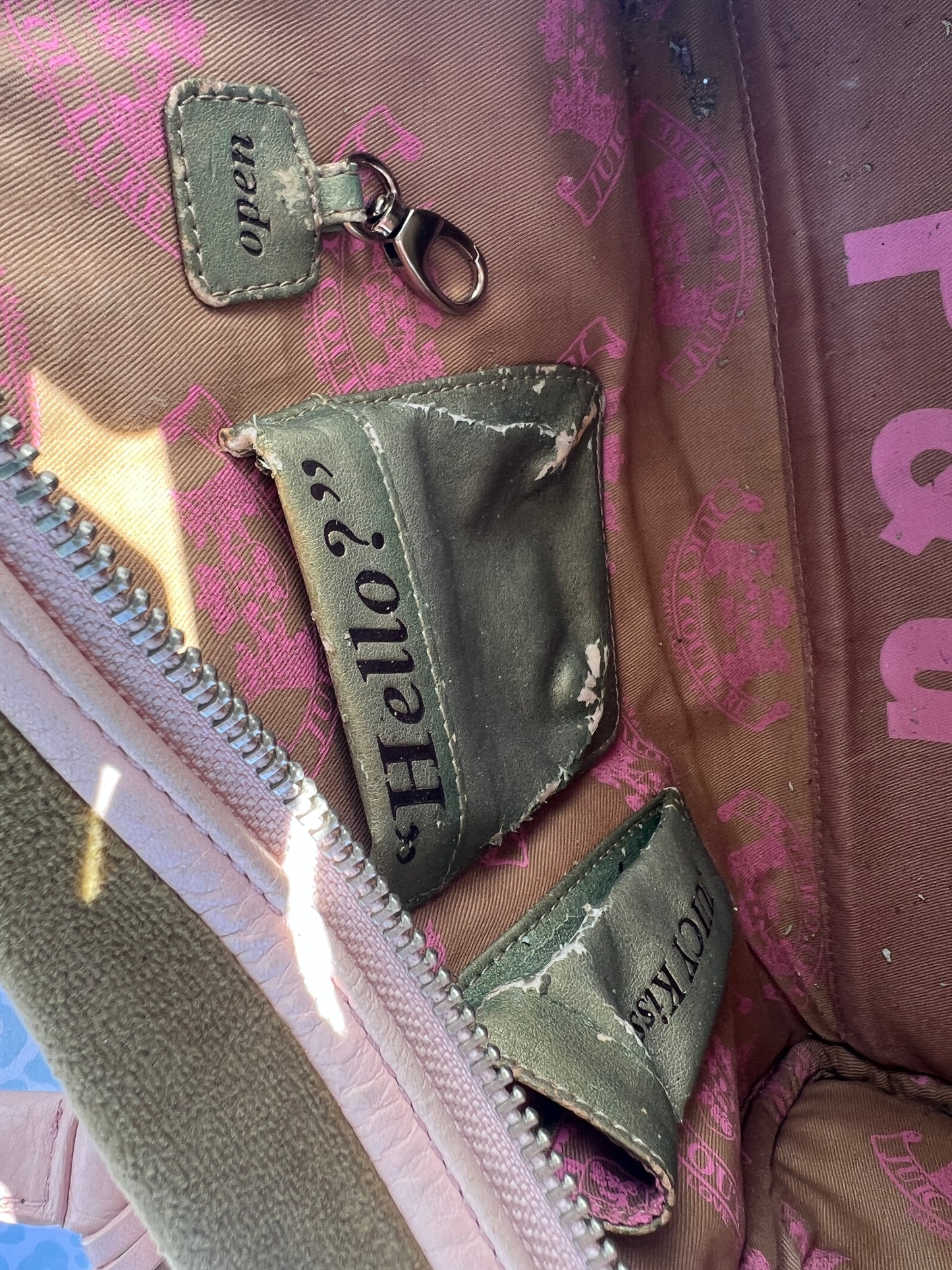 Vintage Olive Green Juicy Couture Purse Velvet Bowler Bag Satchel Handbag Y2K