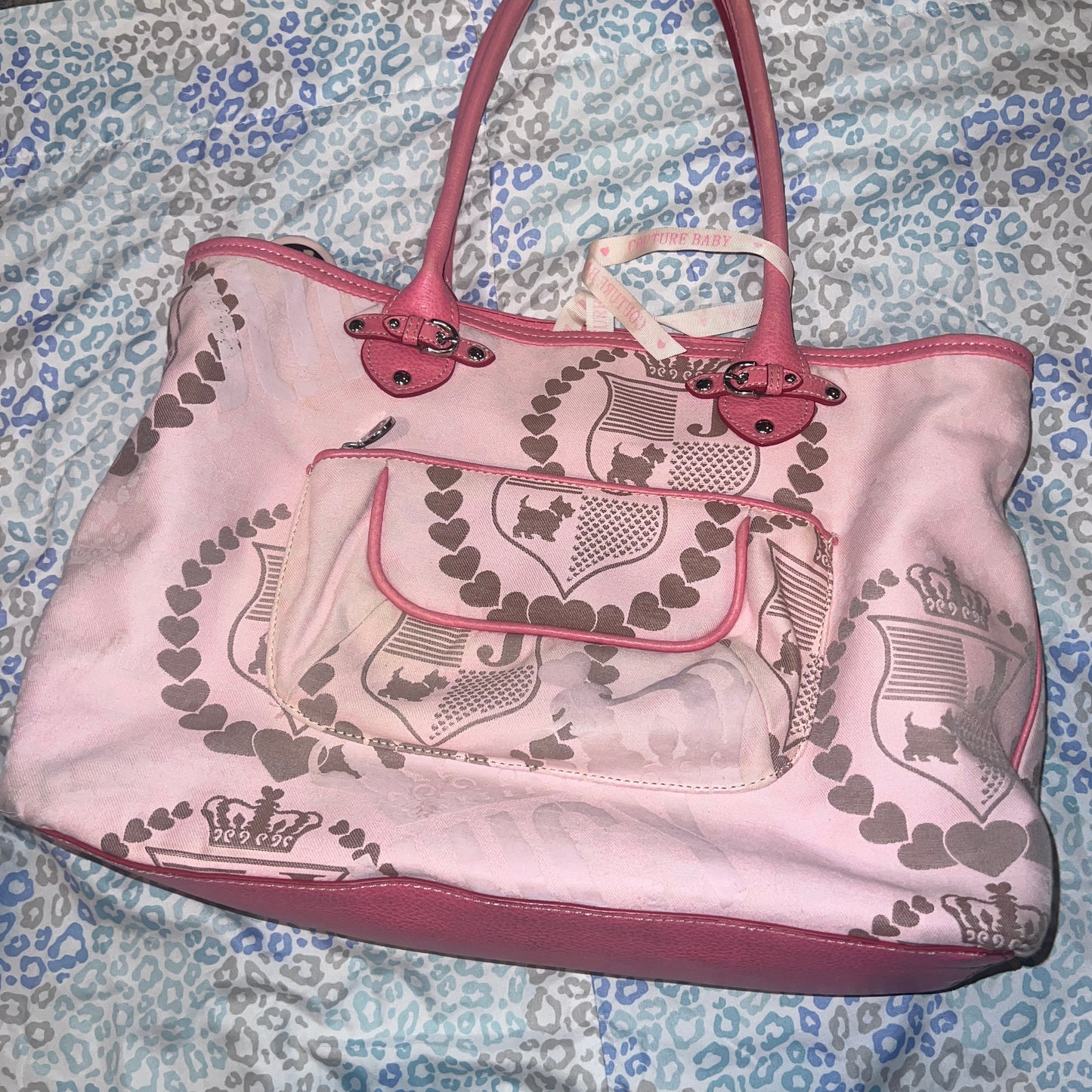 Vintage Pink Juicy Couture Purse Diaper Baby Bag Tote Handbag Y2K Changing Pad