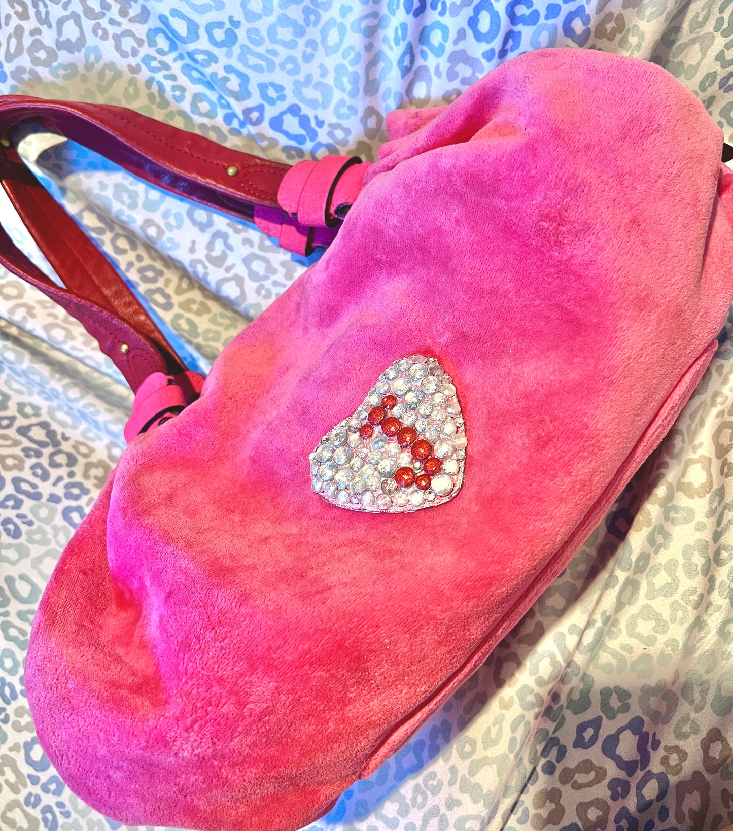 Vintage Rare Pink Juicy Couture Purse Velour Handbag Scottie Dog Bag Y2K Satchel