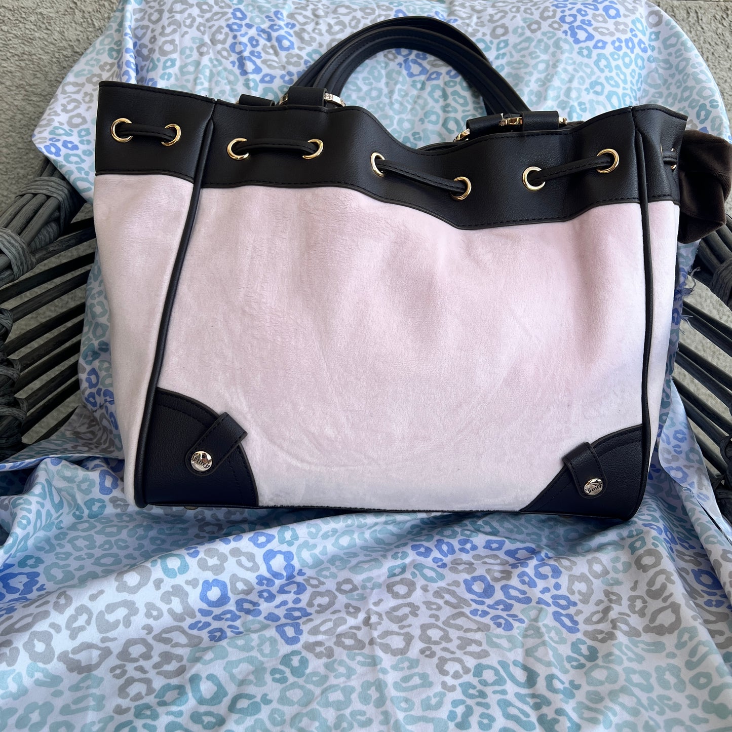 New Brown Pink Juicy Couture Purse Daydreamer Tote Bag Satchel Scottie Dog Y2K