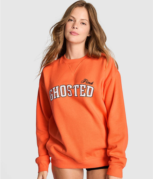 New Large VS PINK Orange Ghosted Crewneck Sweatshirt Halloween 2026 Jacket