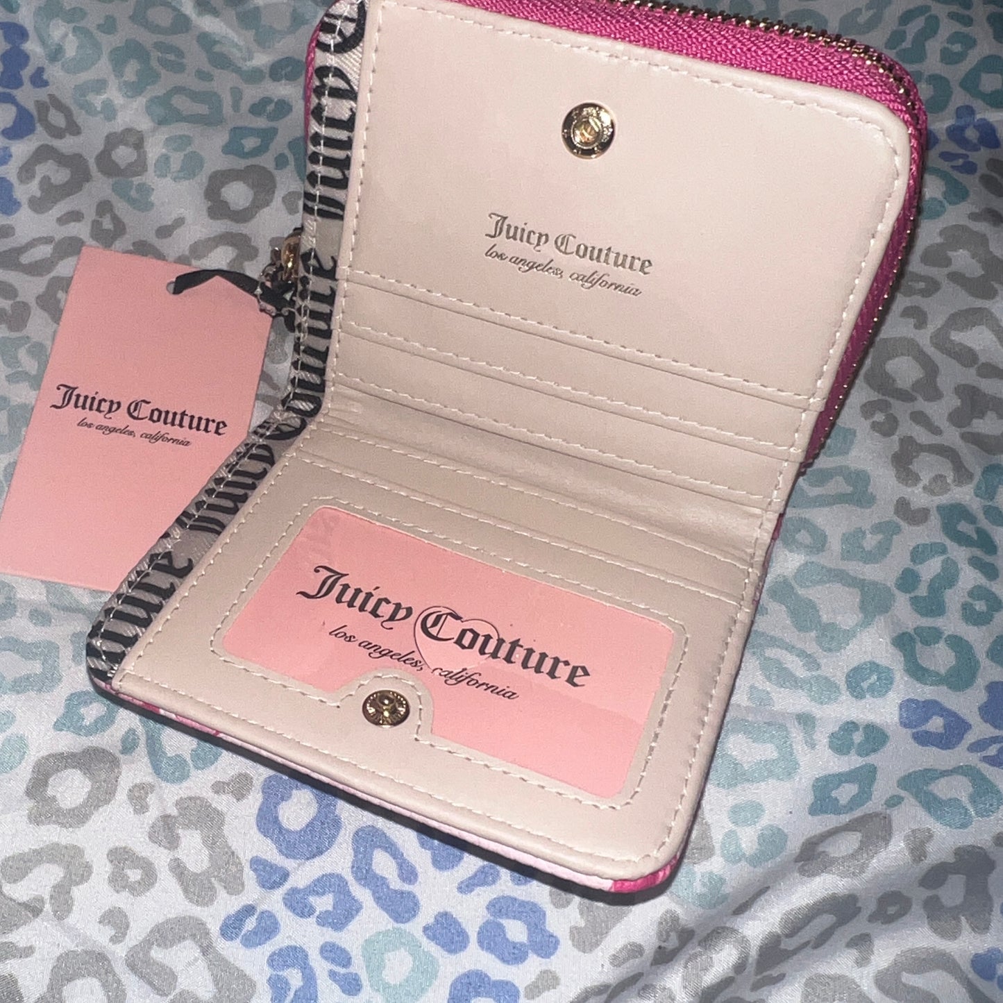 New Pink Juicy Couture Wallet Ribbon Viral Coin Purse Card Holder