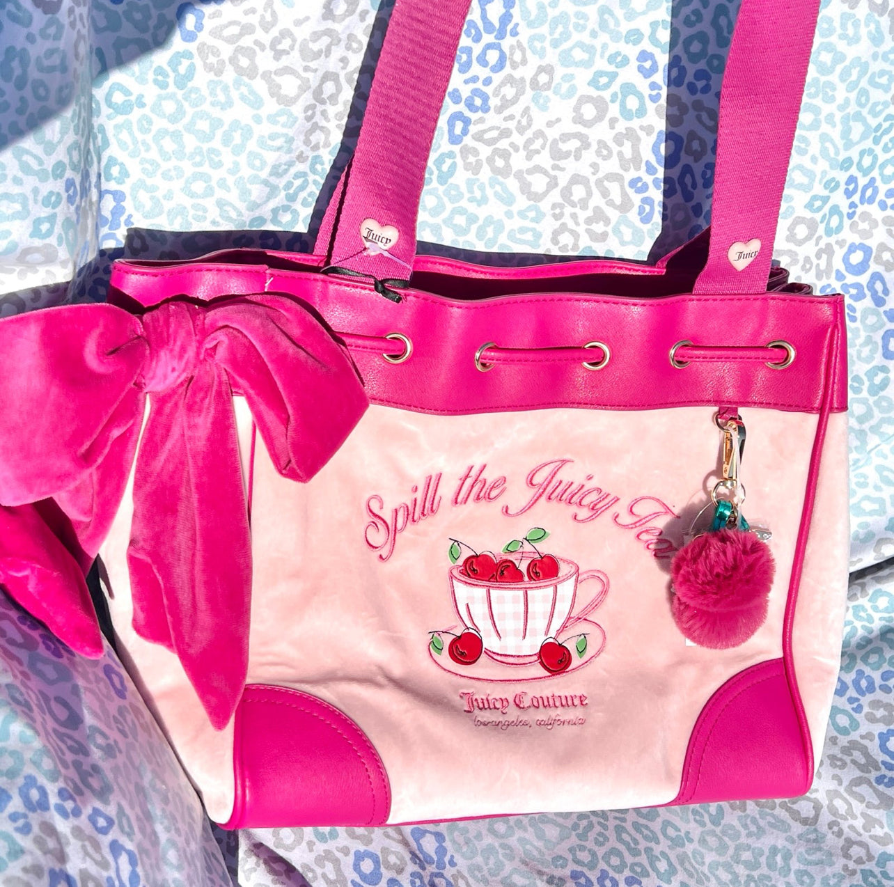 New Pink Juicy Couture Purse Daydreamer Tote Bag Handbag Spill the Juicy Tea