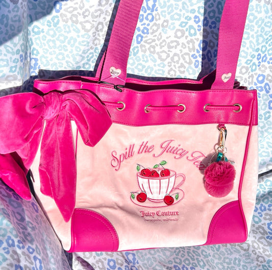 New Pink Juicy Couture Purse Daydreamer Tote Bag Handbag Spill the Juicy Tea