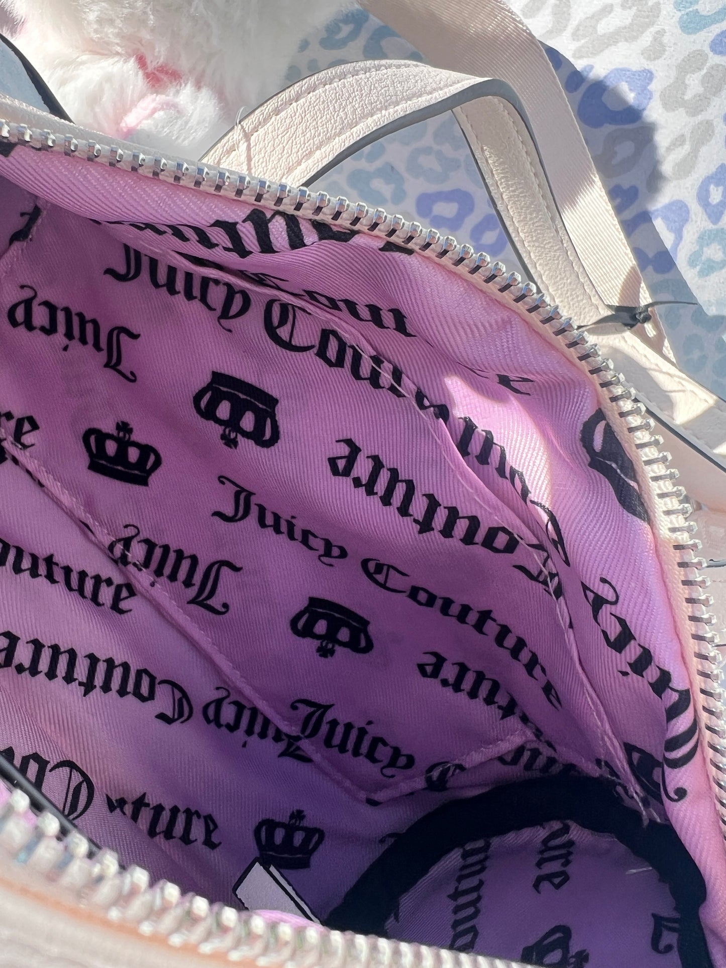 New Pink Choose Juicy Couture Purse Study In Style Barrel Bag Patch Work Velour