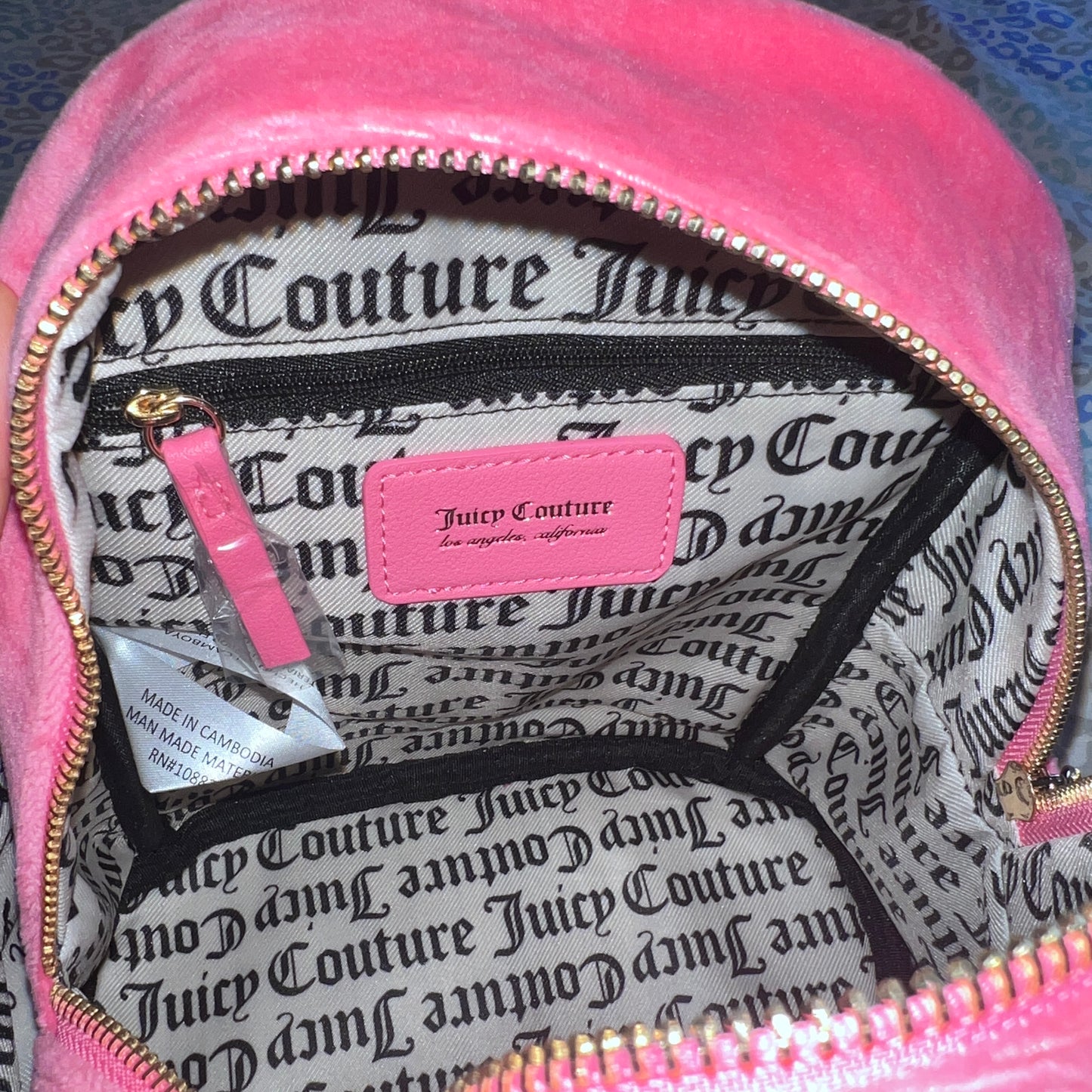 New Pink Juicy Couture Backpack Purse Bag Velour NWT MSRP $99 Lemonade