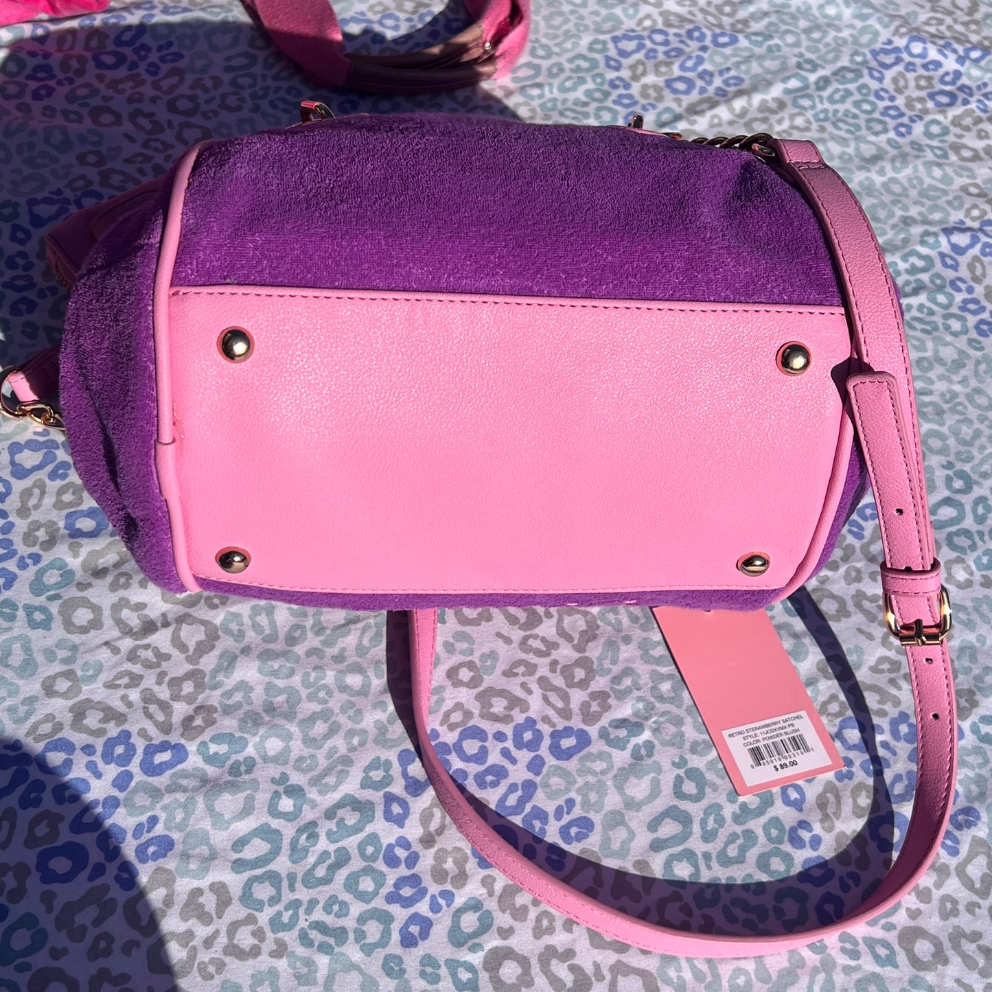 New Pink Purple Juicy Couture Purse Strawberry Satchel Bag Custom Dyed Handbag