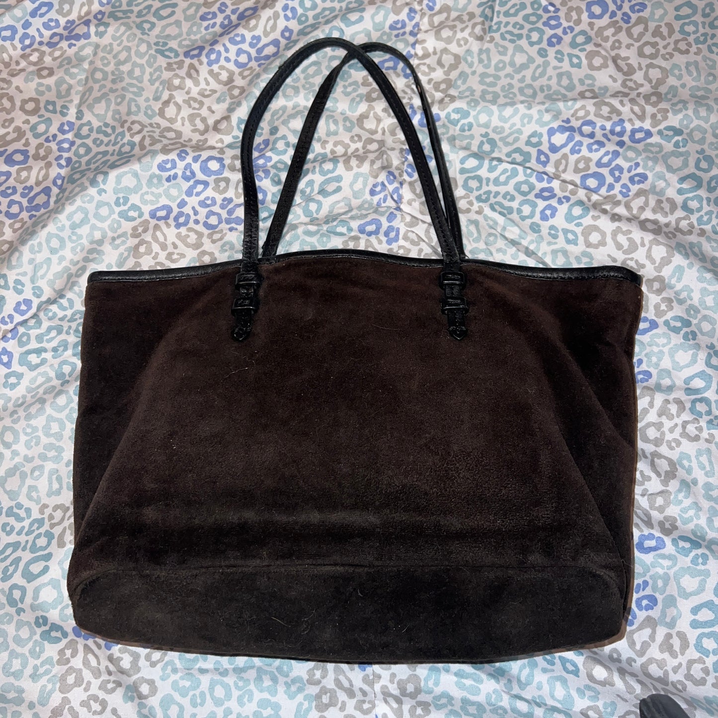 Vintage Black Juicy Couture Purse Tote Bag Handbag Scottie Dog Velour Mcbling