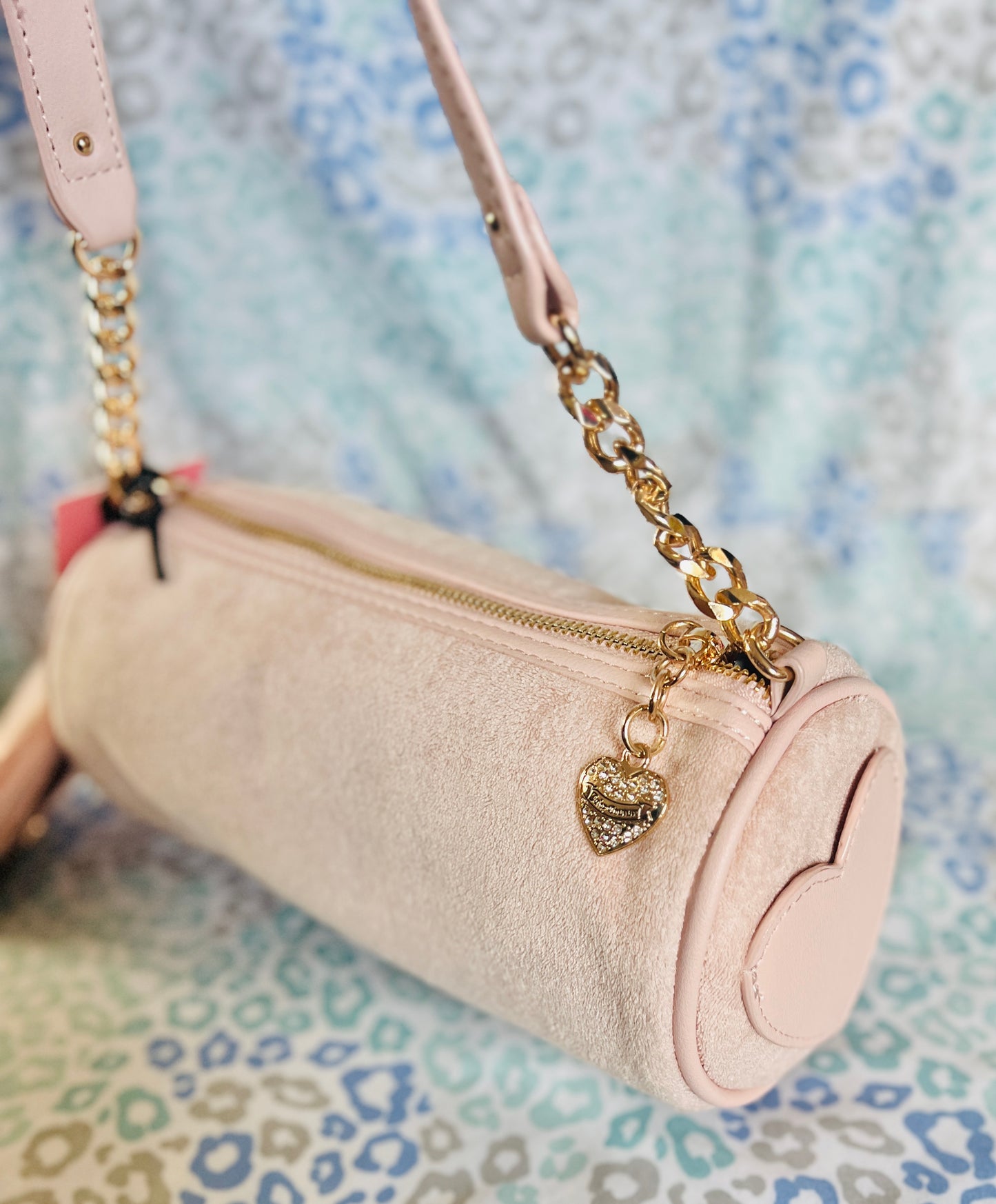 New Cream Juicy Couture Purse Barrel Bag Terry Cloth Juicy Angel Vintage Style