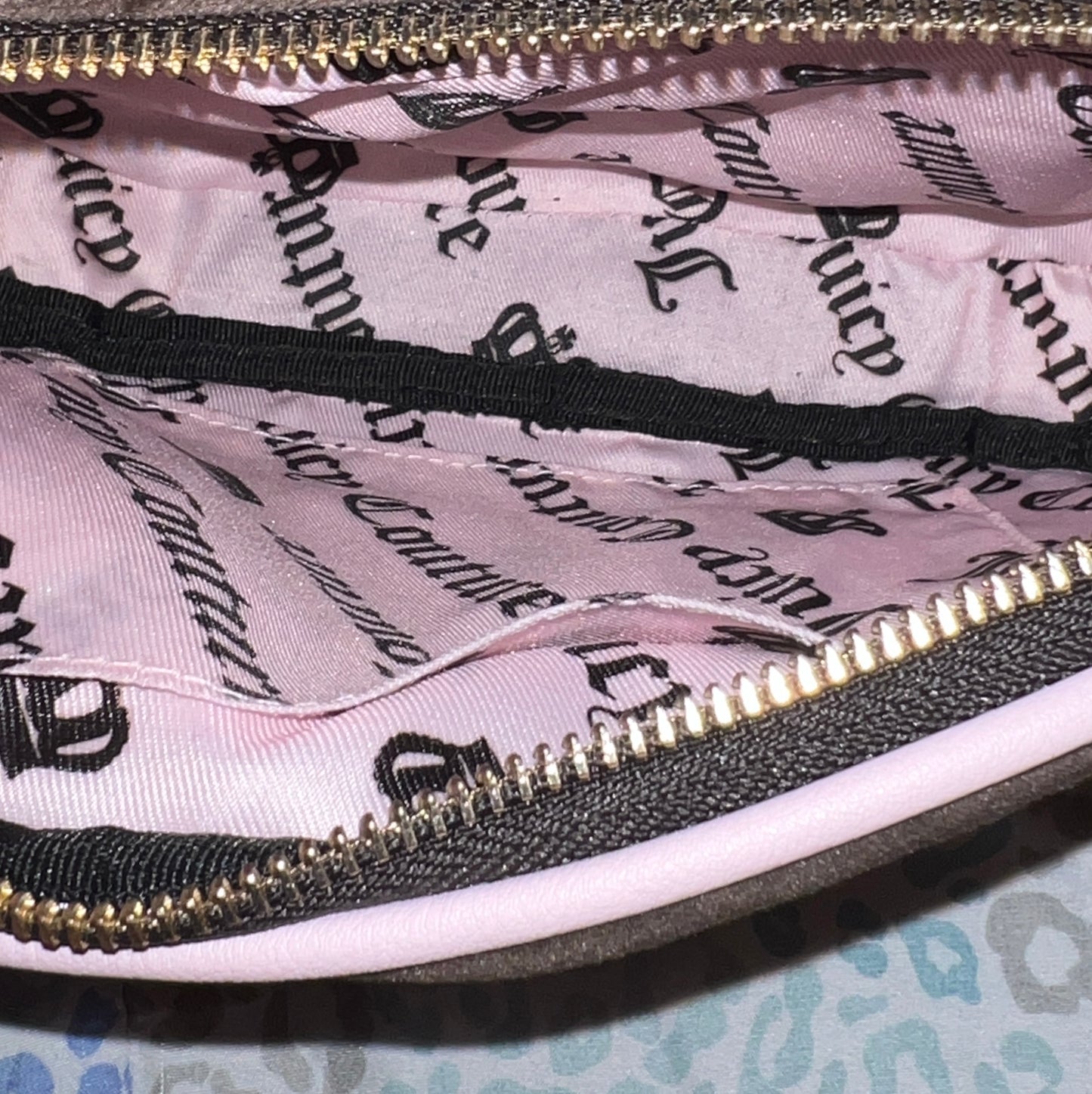 New Pink Brown Juicy Couture Purse Crossbody Bag Scottie Dog Velour Y2K Mcbling