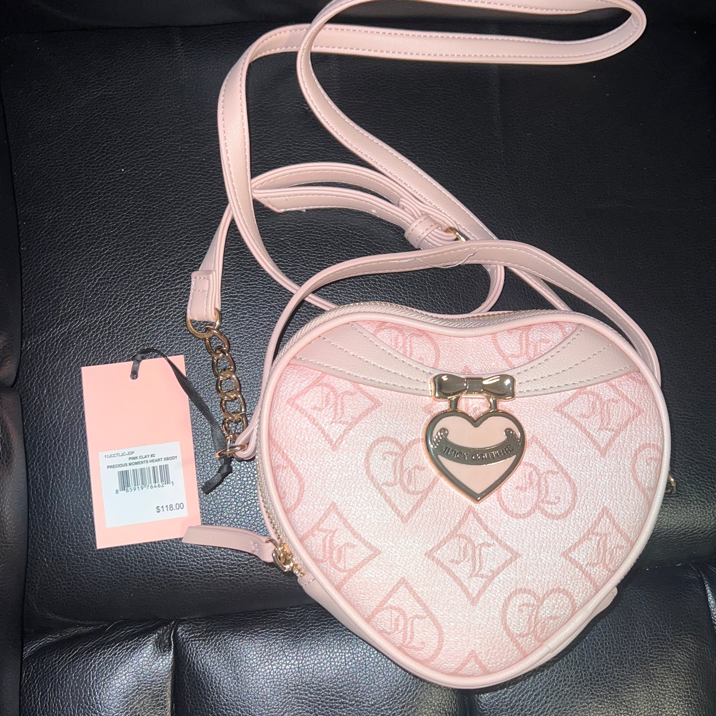 New Pink Juicy Couture Crossbody Bag Purse Heart