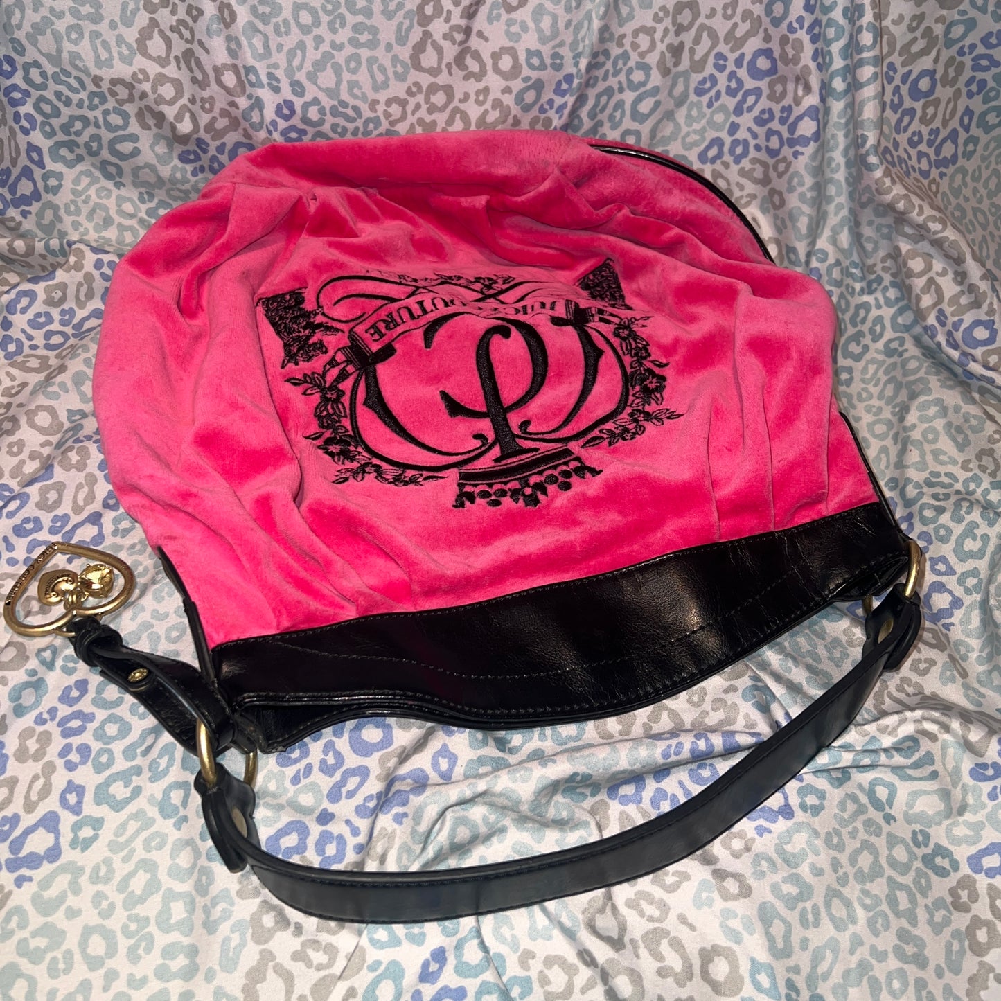 Vintage Rare Hot Pink Juicy Couture Purse Satchel Bag Handbag Velour Y2K Mcbling