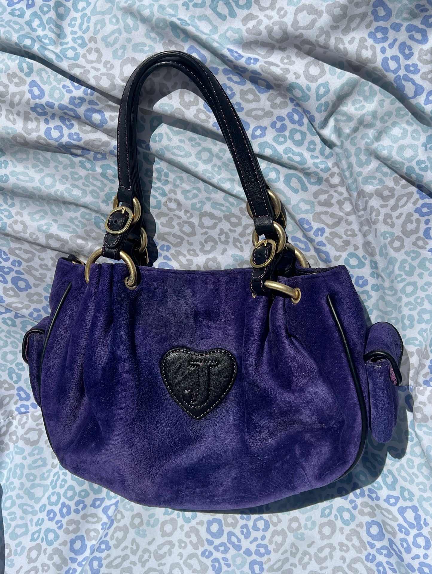 Vintage Purple Pink Juicy Couture Purse Handbag Satchel Velvet Bag Custom Dyed
