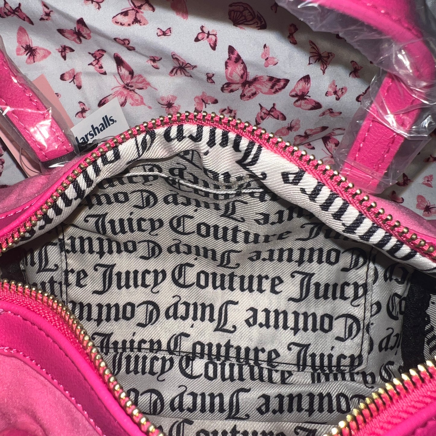 New Pink Juicy Couture Purse Barrel Bag Velour Crossbody Y2K MSRP $99