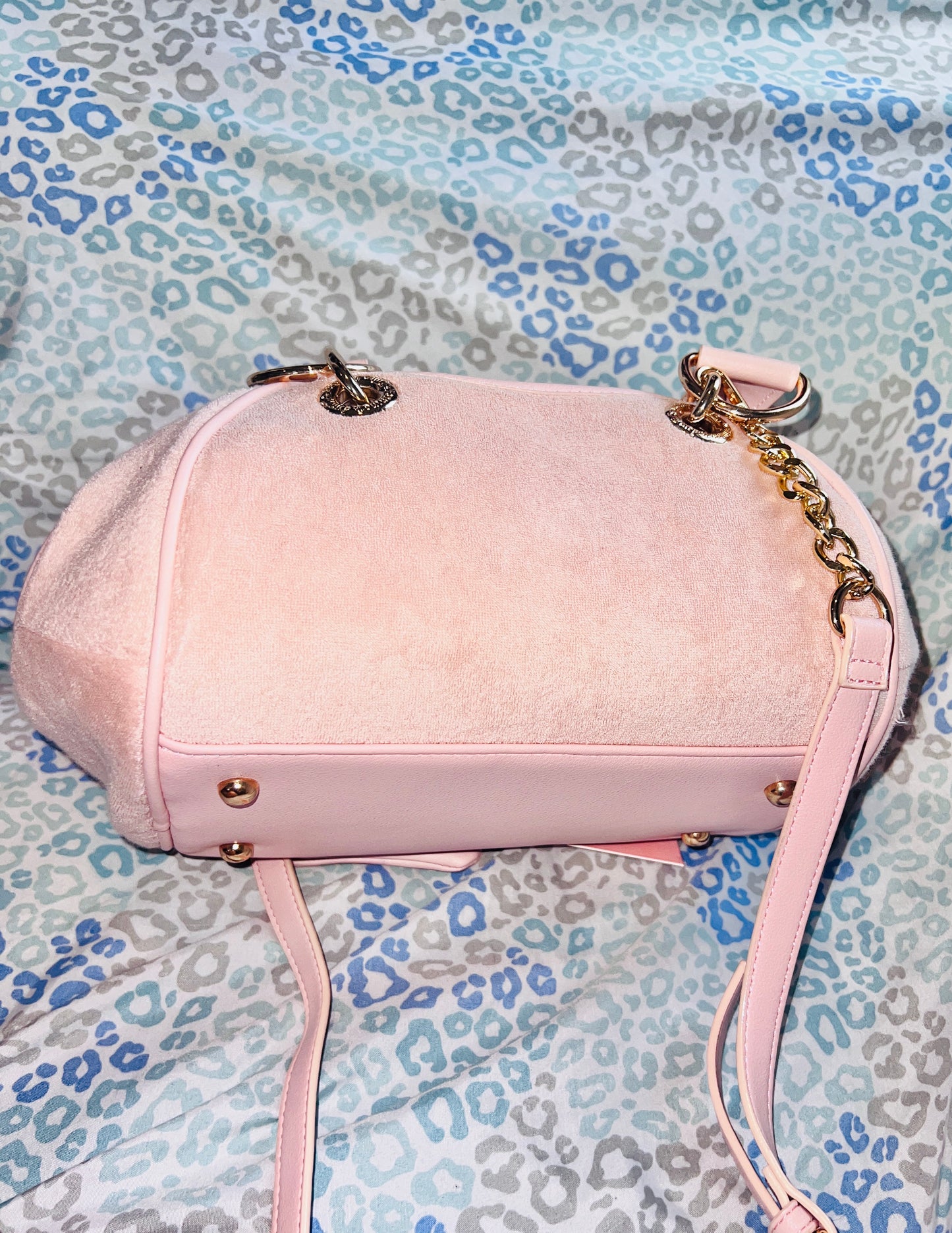 New Cream Juicy Couture Purse Juicy Angel Bowler Bag Handbag Terry Cloth Satchel
