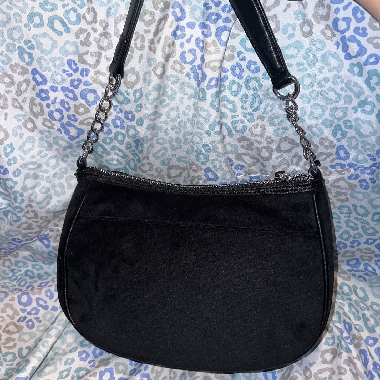New Black Juicy Couture Purse Handbag Shoulder Bag Crown Velour Vintage Style
