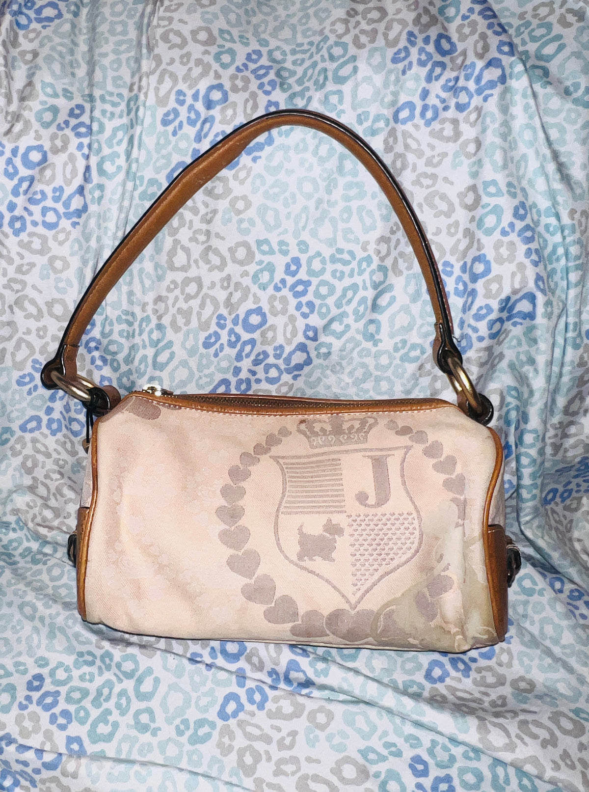 Vintage Pink Brown Juicy Couture Purse Barrel Crown Shoulder Bag Y2K Handbag