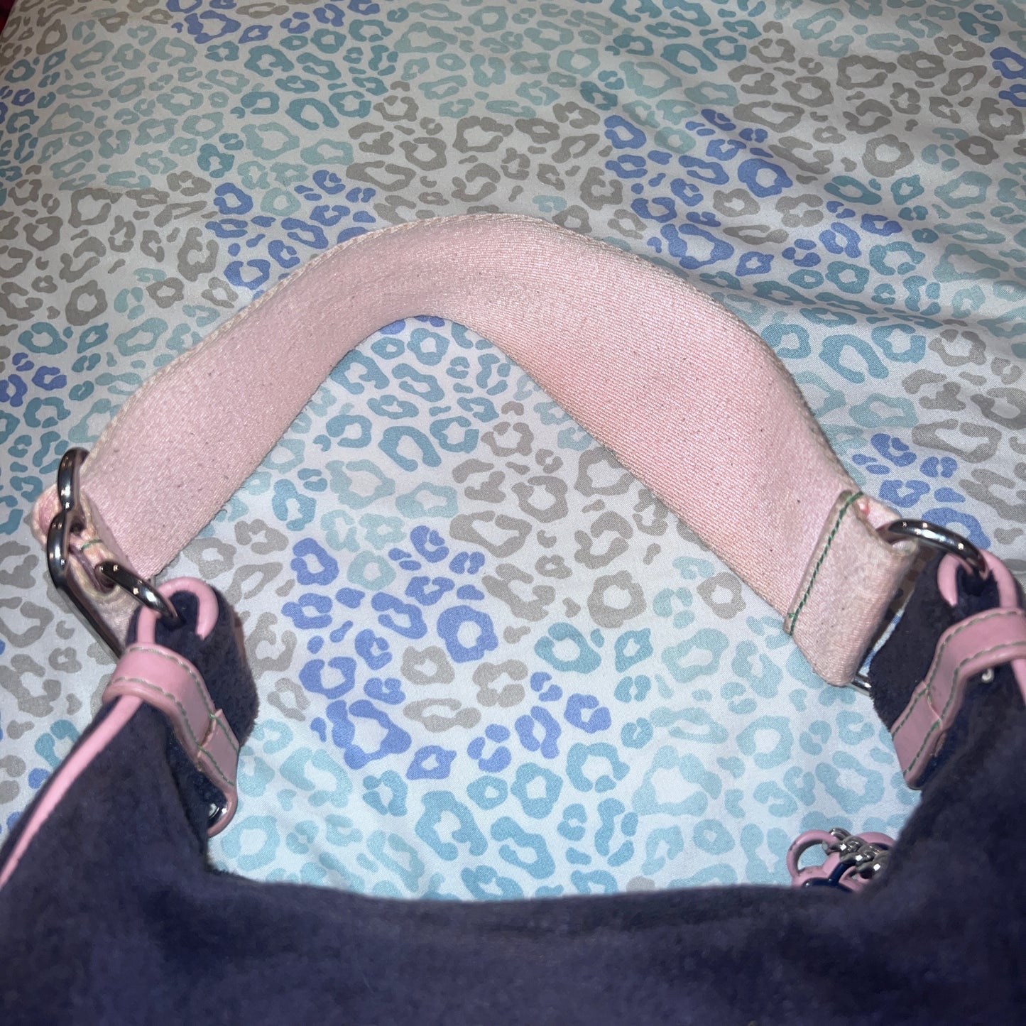 Vintage Pink Blue Juicy Couture Purse Bag Satchel Terry - What Would Juicy Do?