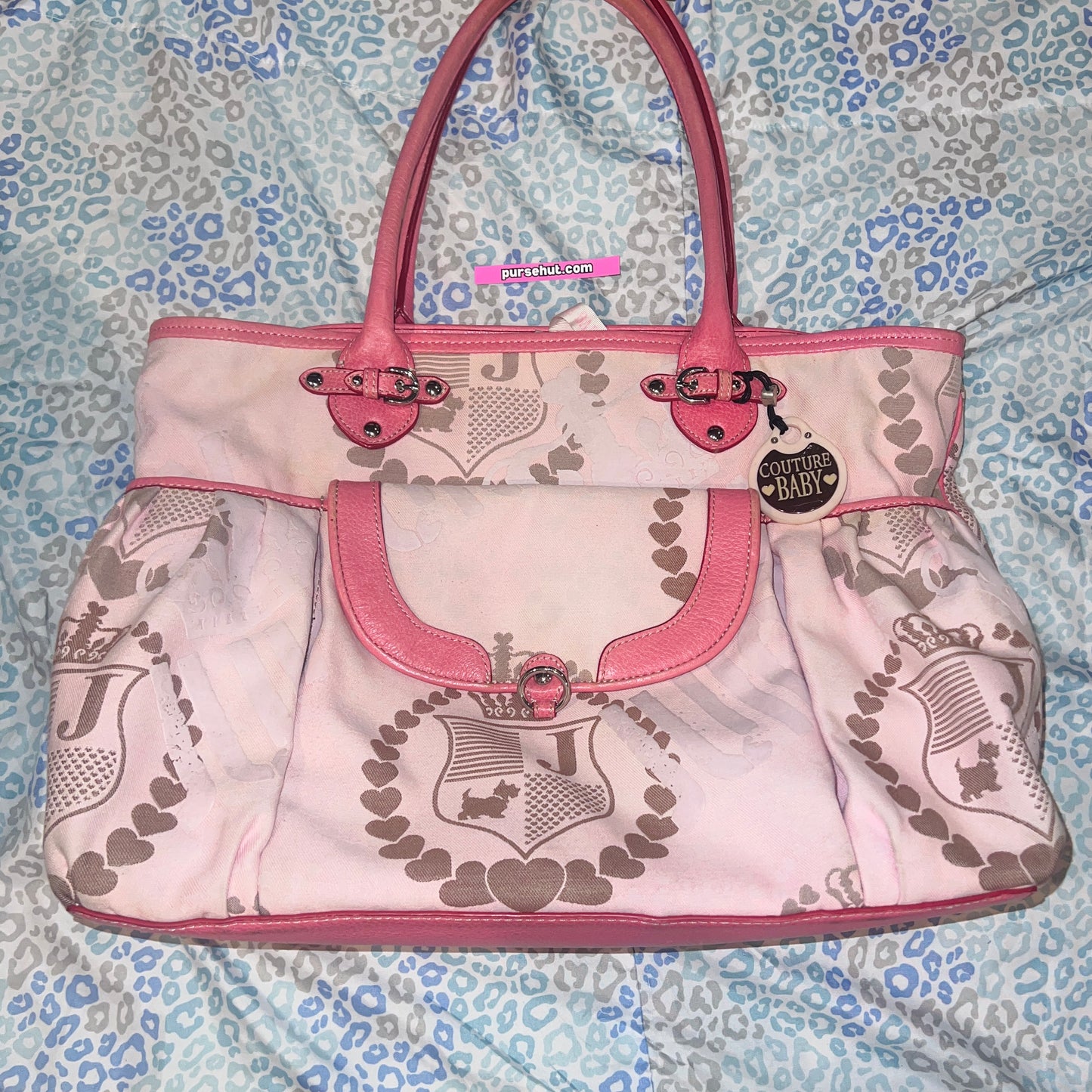 Vintage Pink Juicy Couture Purse Diaper Baby Bag Tote Handbag Y2K Changing Pad