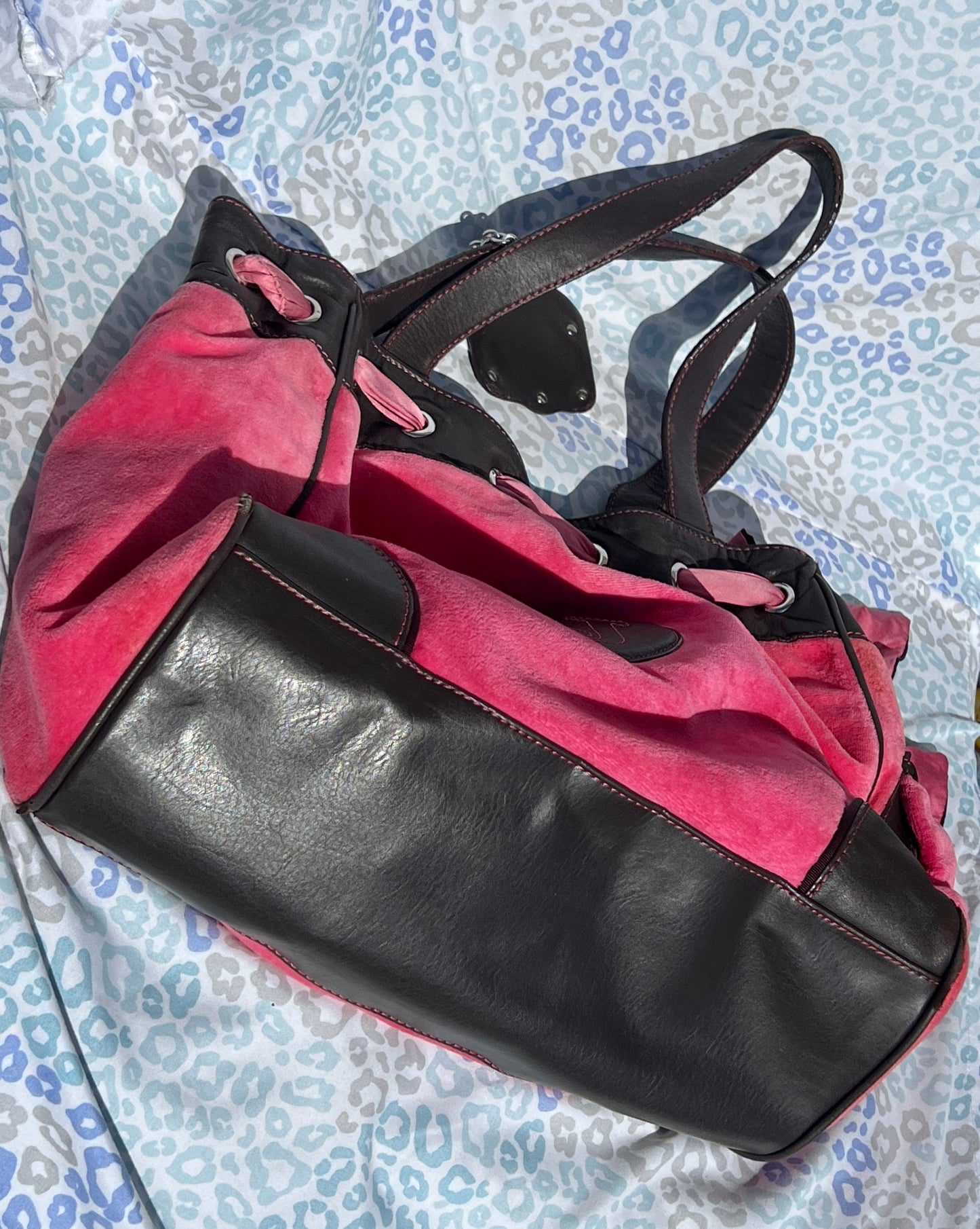 Vintage Pink Juicy Couture Purse Handbag Daydreamer Velvet Tote Bag Custom Dyed