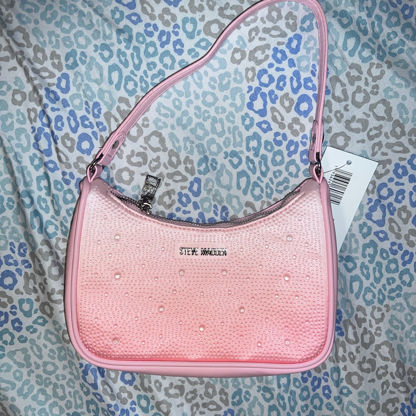 New Pink Steve Madden Purse Handbag Bag Rhinestone Ombré Bpauli Water Drop