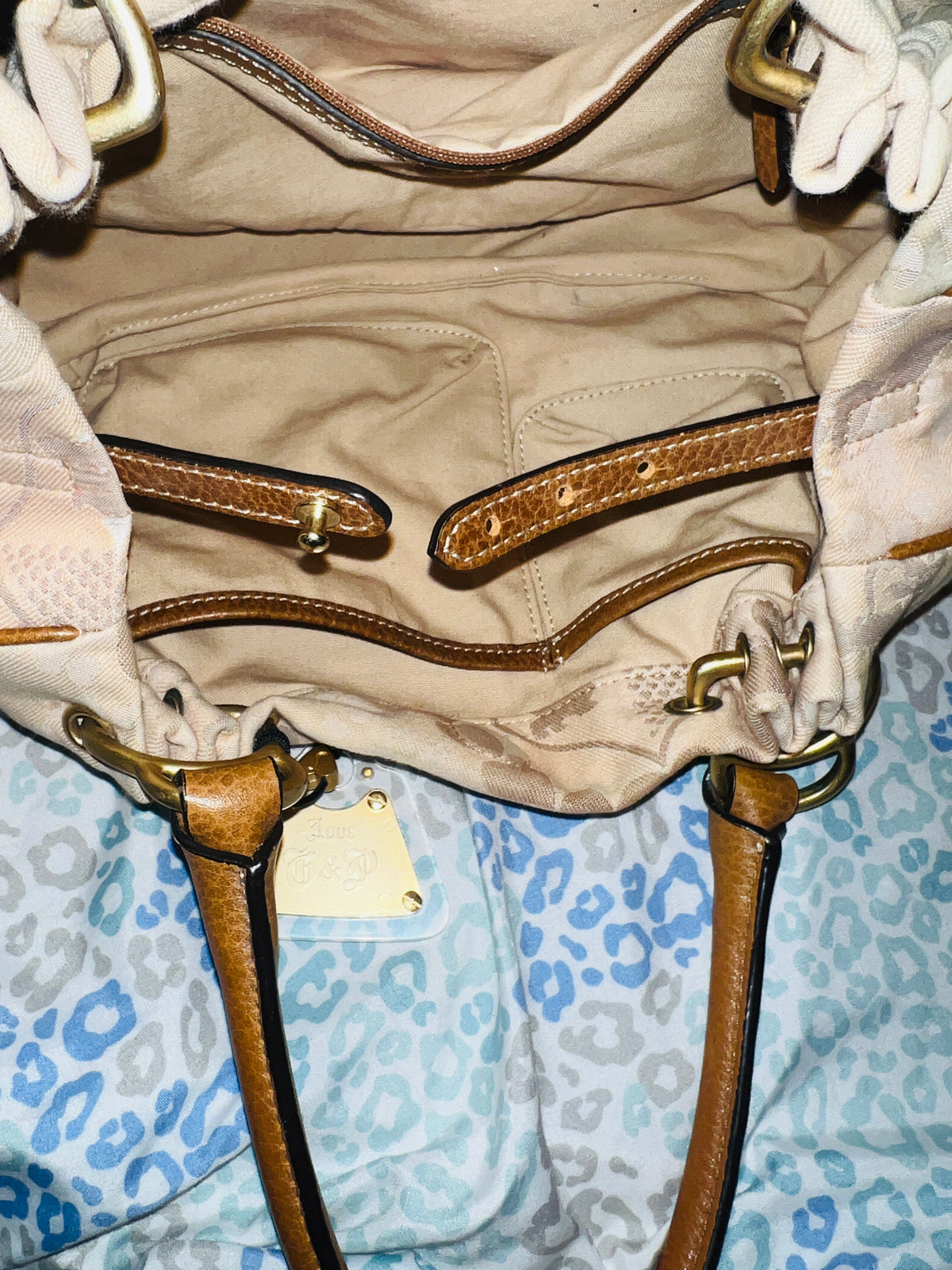 Vintage Pink Brown Juicy Couture Purse Satchel Crown Shoulder Bag Y2K Handbag