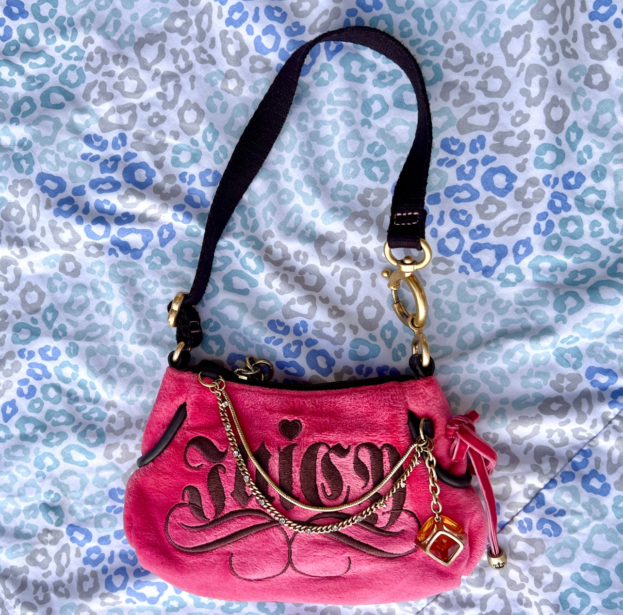 Vintage Rare Pink Juicy Couture Purse Mini Bag Clutch Handbag Y2K Velour Mcbling