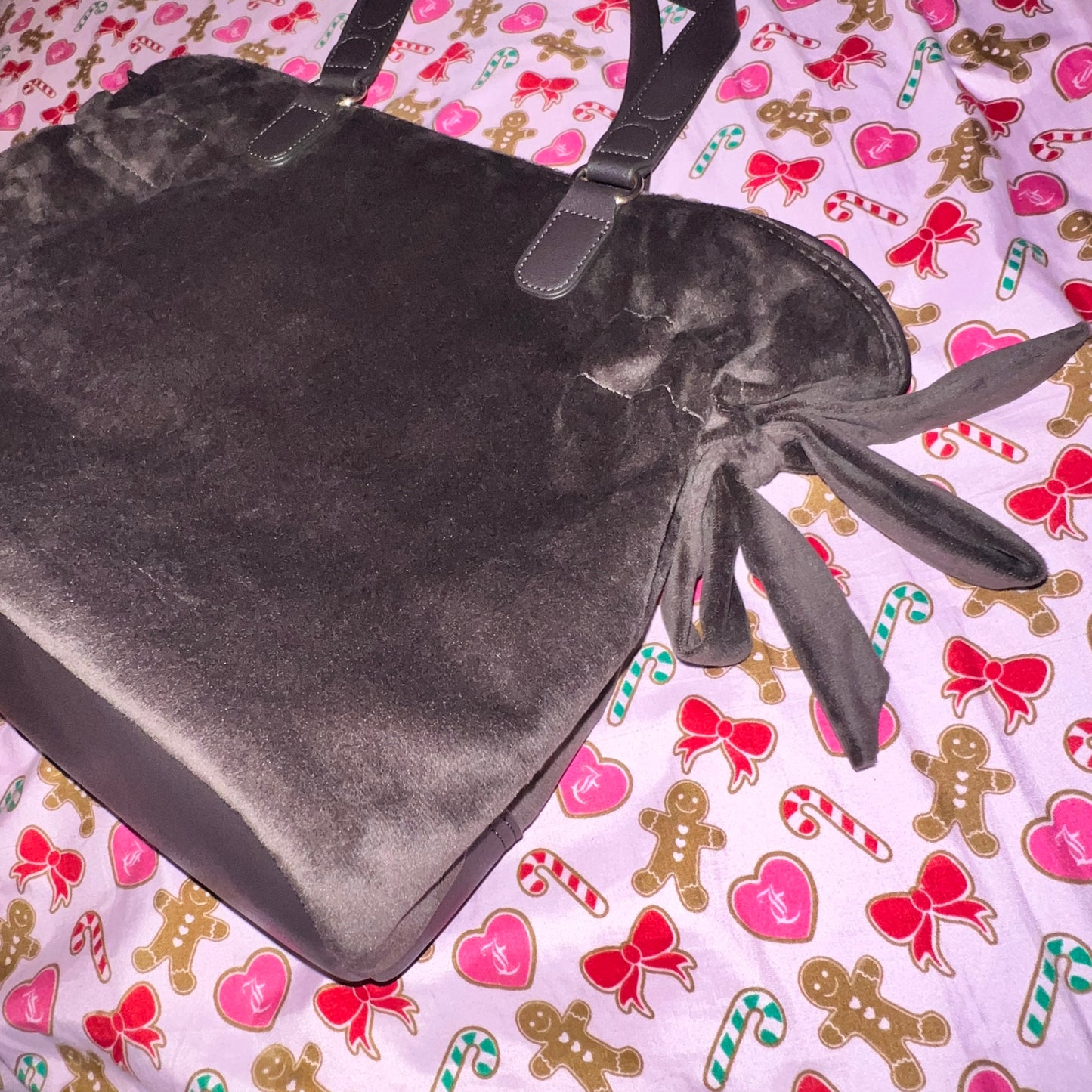 New Brown Juicy Couture Tote Bag Purse Handbag Vintage Style Velour Y2K