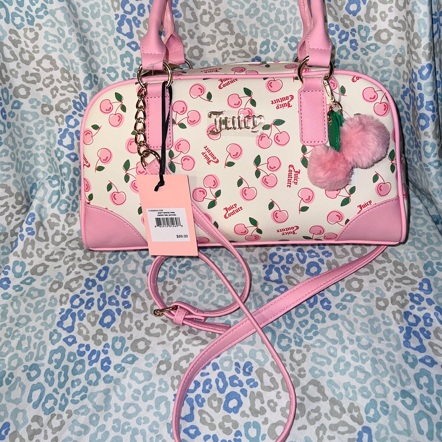 New Pink Juicy Couture Purse Cherry Girl Bag Satchel Handbag MSRP $89