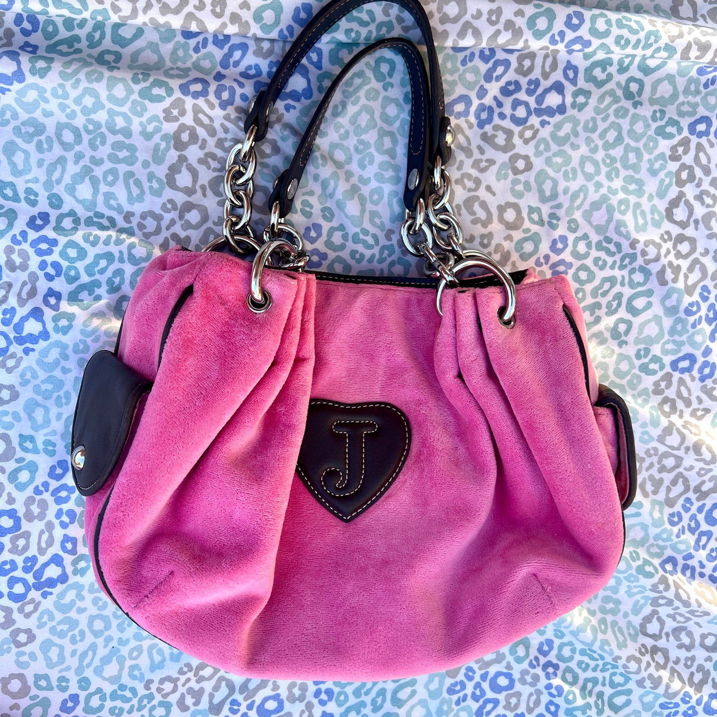 Vintage Pink Juicy Couture Purse Handbag Satchel Bag Velour Y2K