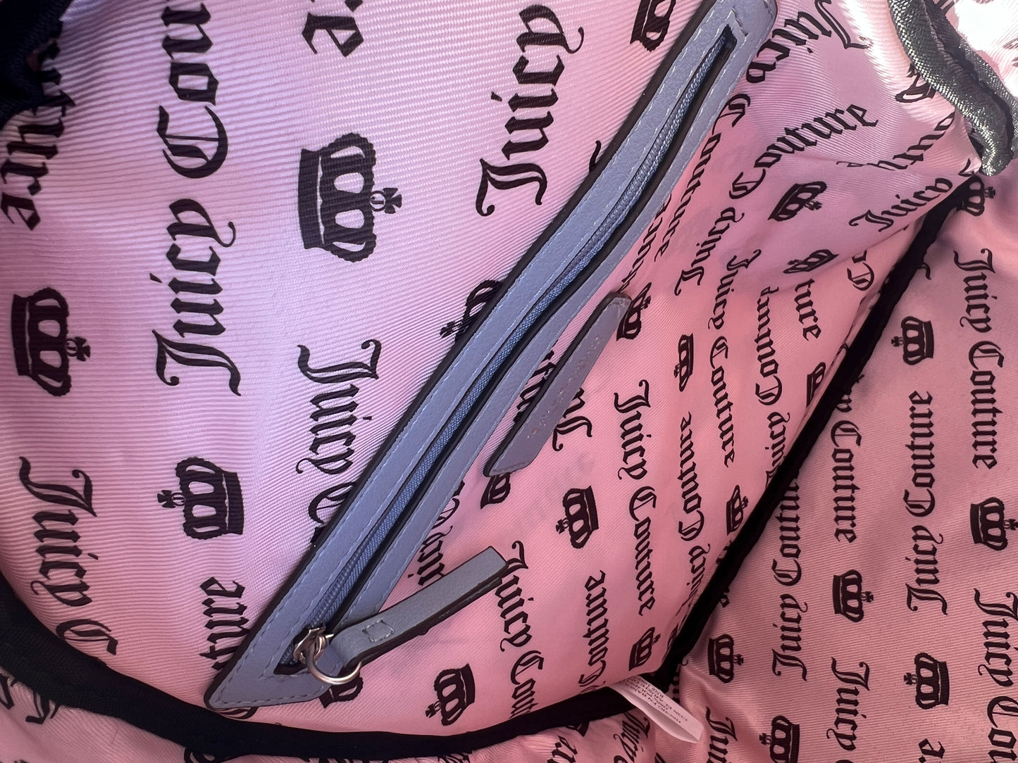 New Blue Brown Juicy Couture Backpack Purse Scottie Dog Velour Bag Embroidered