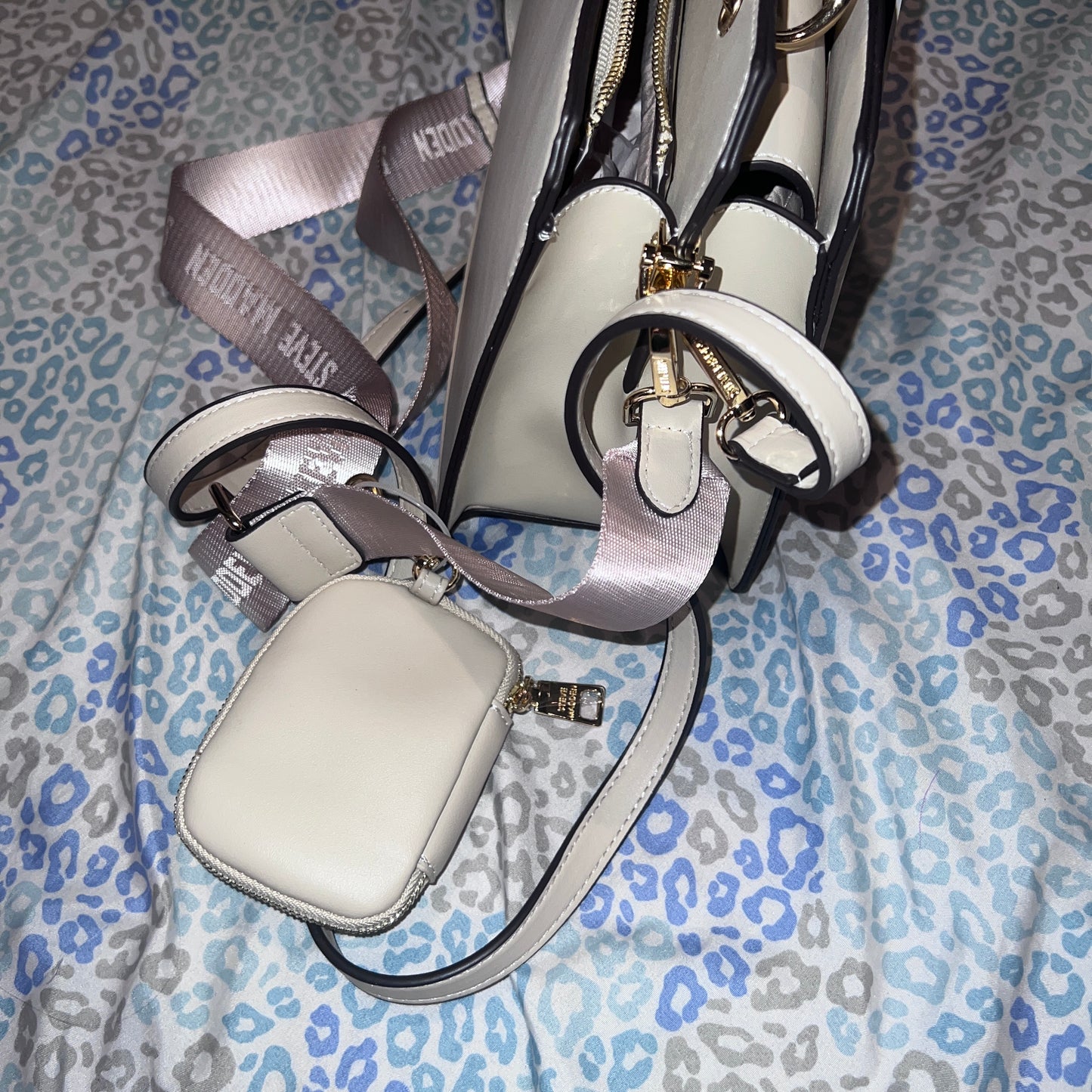 New Cream Steve Madden Purse Hand Bag Satchel Oatmilk Bevelyn NWT Viral TikTok