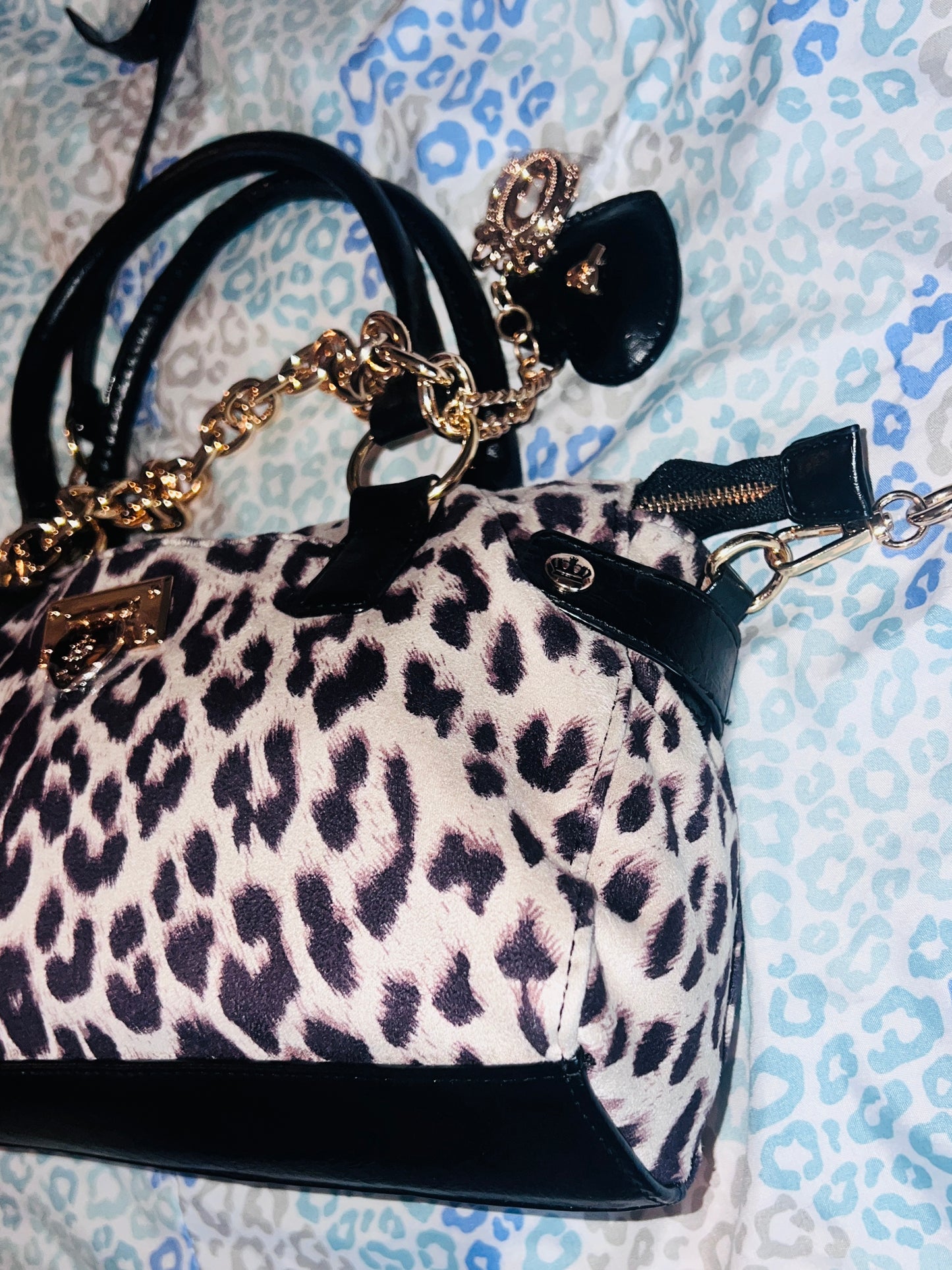 New Tan Juicy Couture Purse Tote Bag Crossbody Cheetah Handbag NWT Leopard
