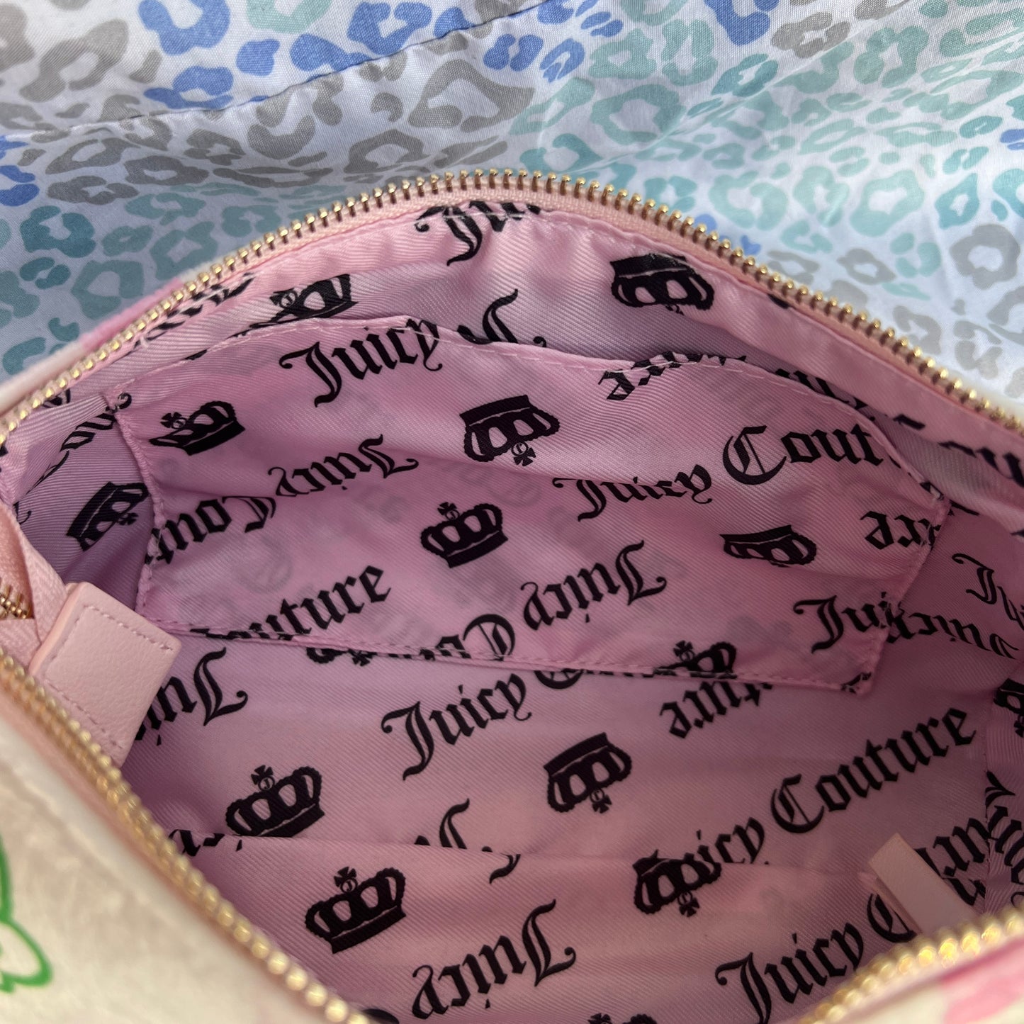 New Pink Juicy Couture Purse Cherry Velvet Shoulder Bag Handbag Vintage Style