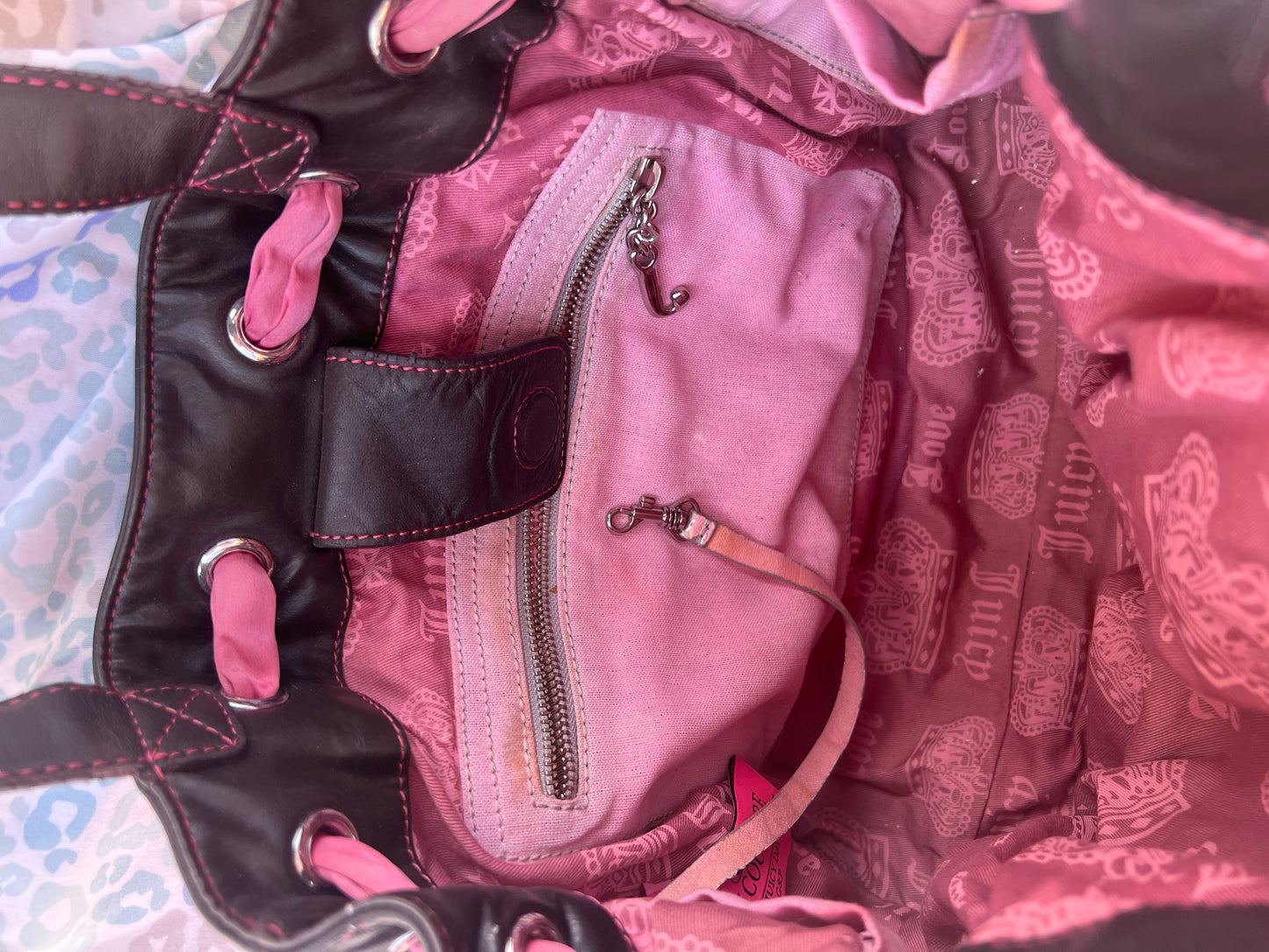 Vintage Pink Juicy Couture Purse Handbag Daydreamer Velvet Tote Bag Custom Dyed