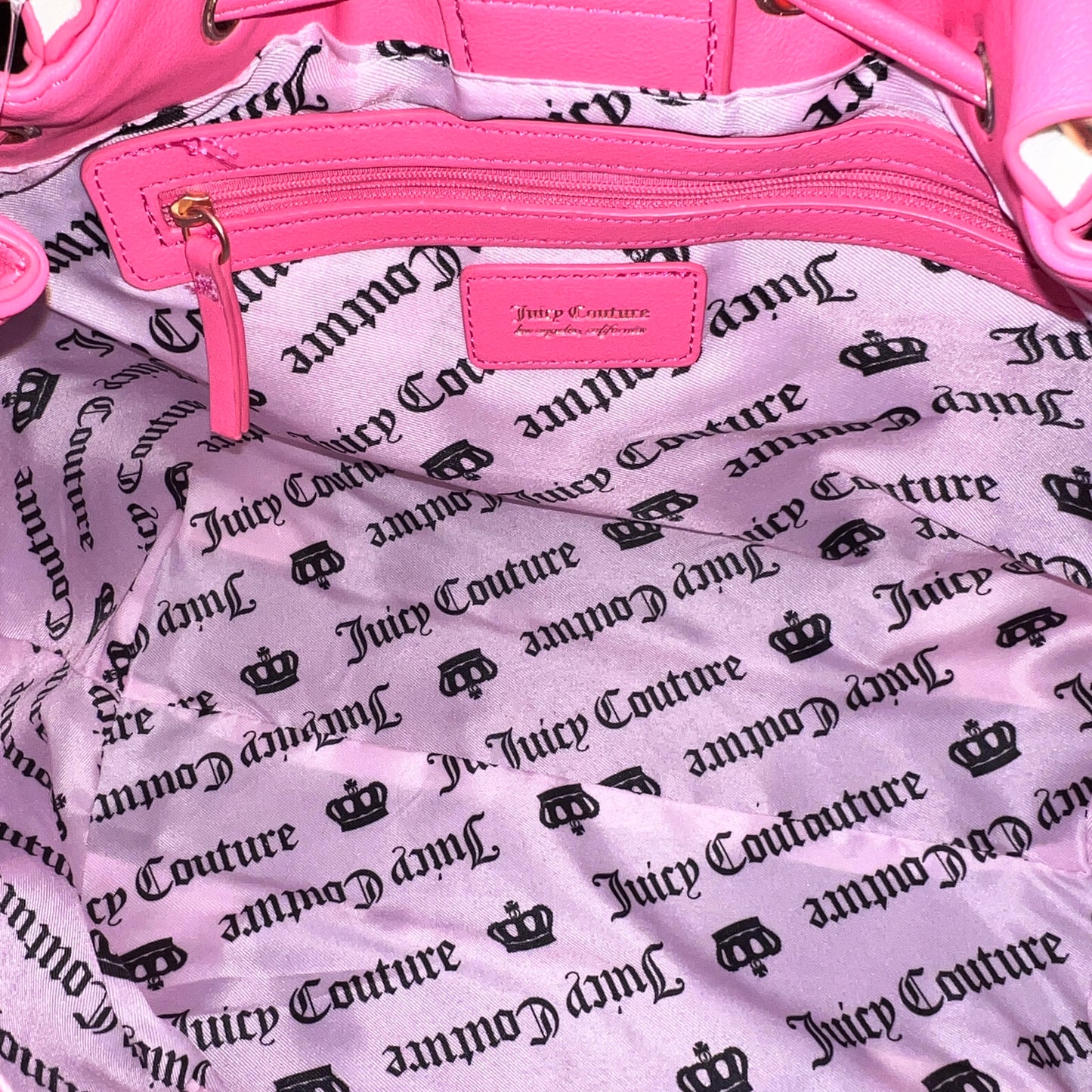 New Pink Juicy Couture Purse Daydreamer Tote Bag Handbag Terry Cloth Vintage Y2K