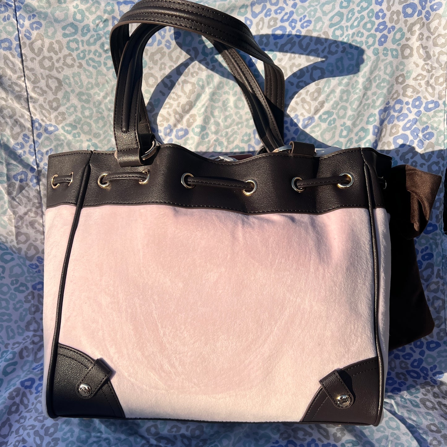 New Brown Pink Juicy Couture Purse Daydreamer Tote Bag Satchel Scottie Dog Y2K