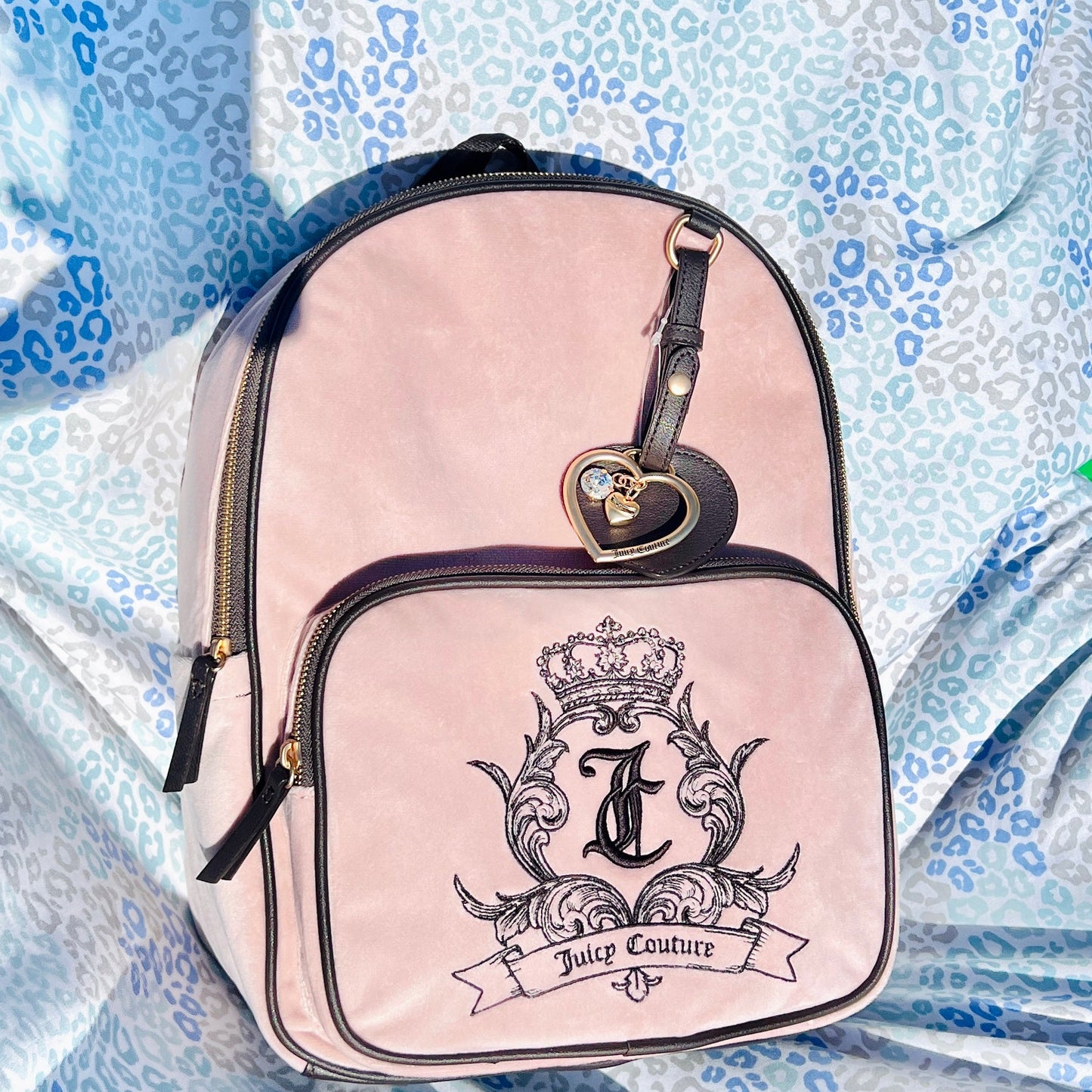 New Pink Juicy Couture Backpack Purse Bag Velour XL Size Vintage Style