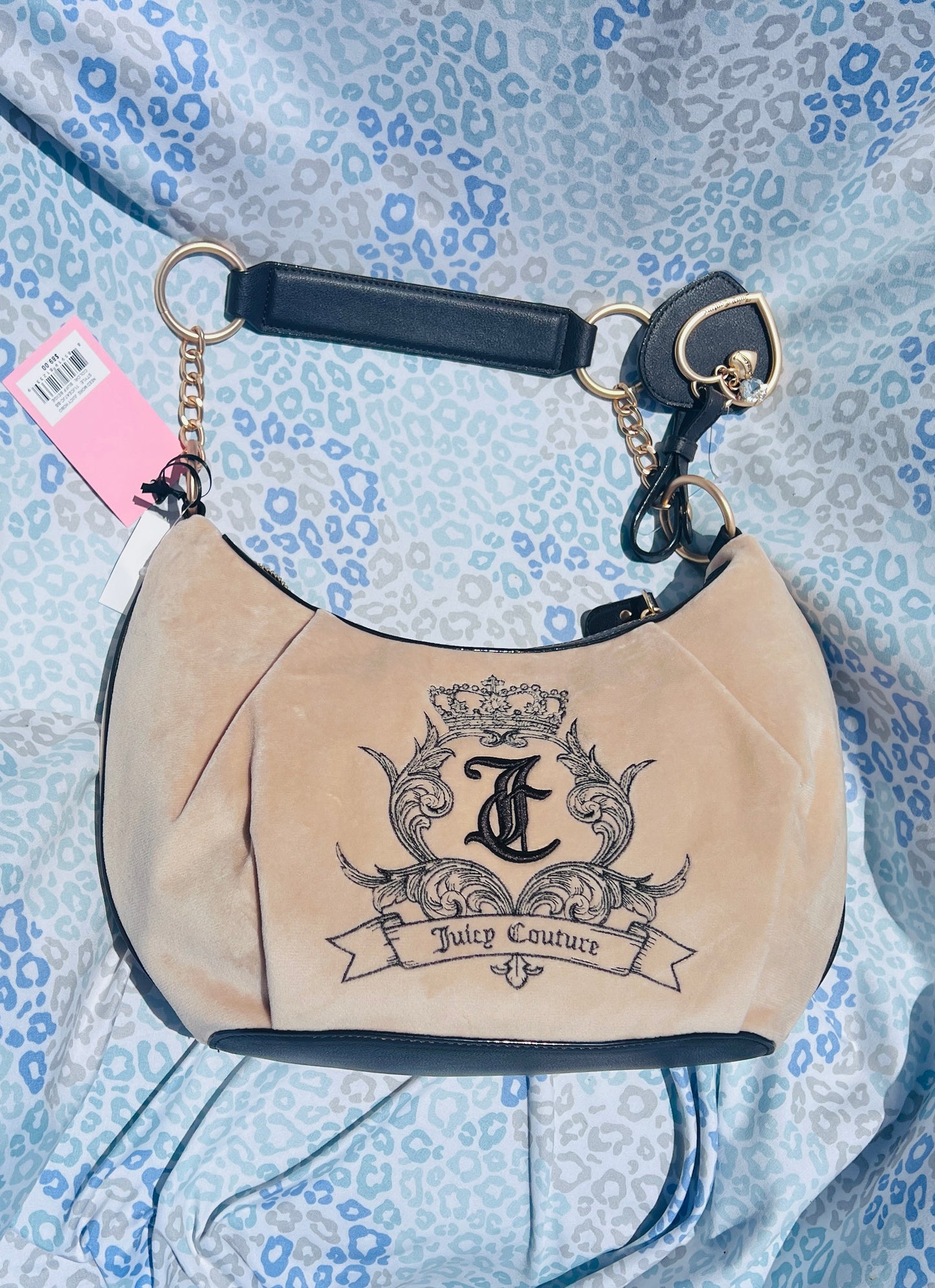 New Brown Tan Juicy Couture Purse Need More Juicy Hobo Bag Velour Vintage Style