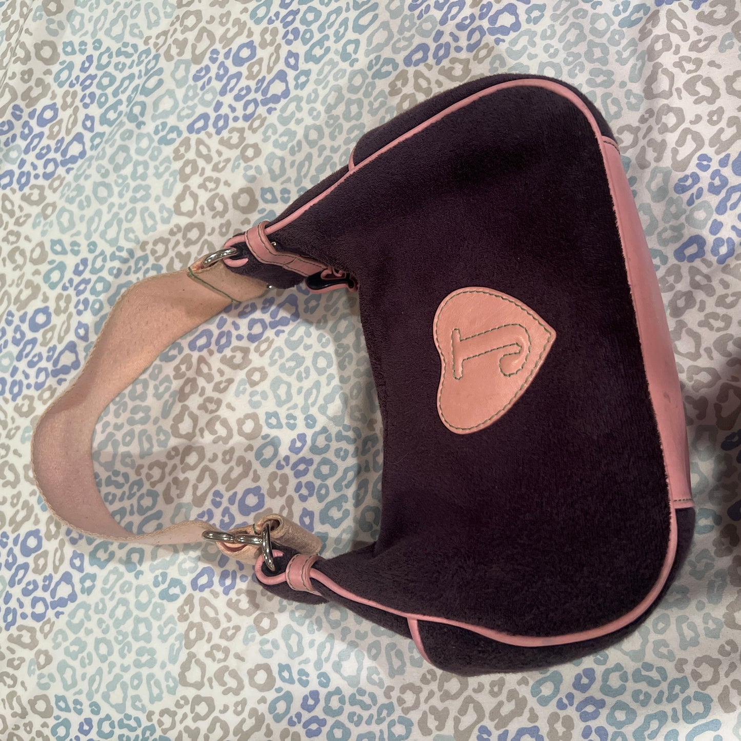 Vintage Pink Blue Juicy Couture Purse Bag Satchel Terry - What Would Juicy Do?