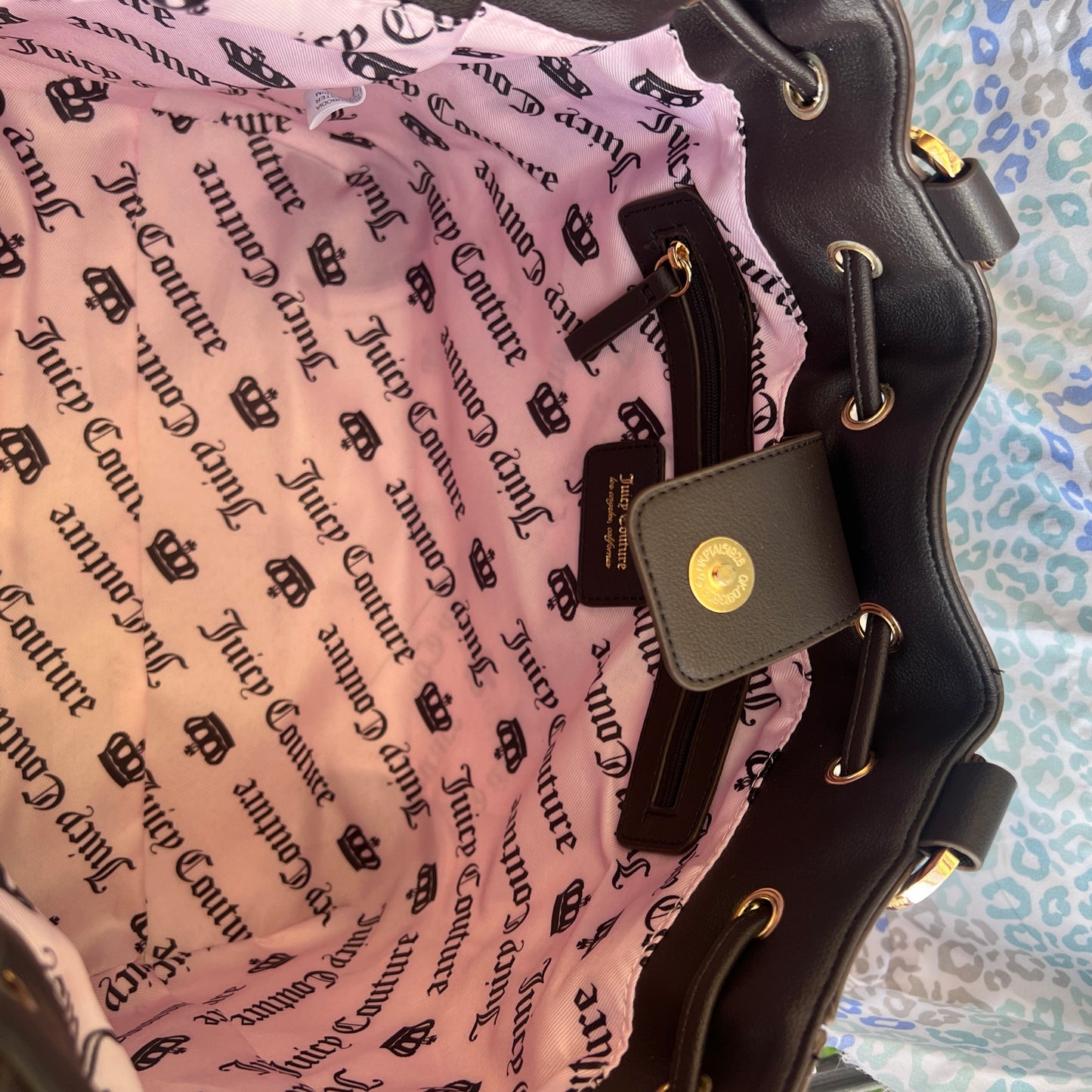 New Brown Pink Juicy Couture Purse Daydreamer Tote Bag Satchel Scottie Dog Y2K