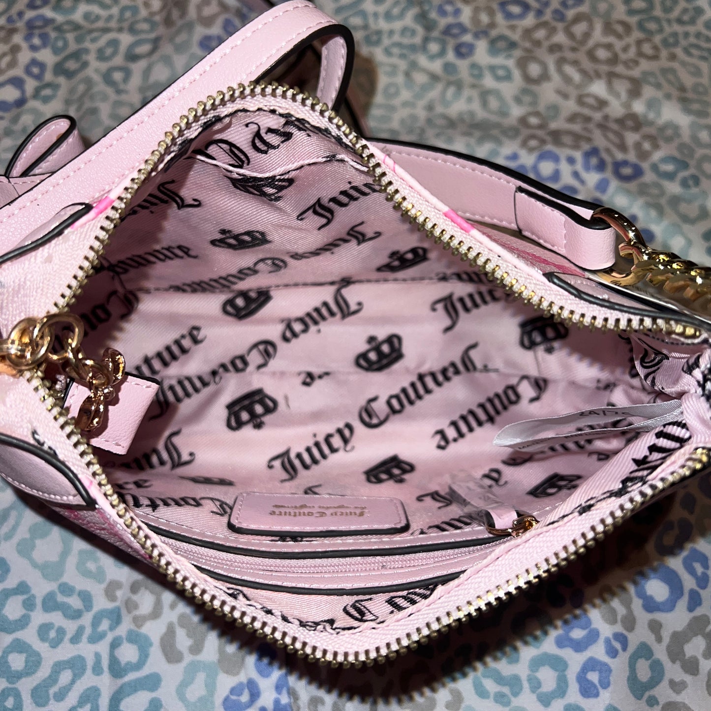New Pink Juicy Couture Purse Crossbody Bag Viral Ribbon Bow Handbag Chiffon